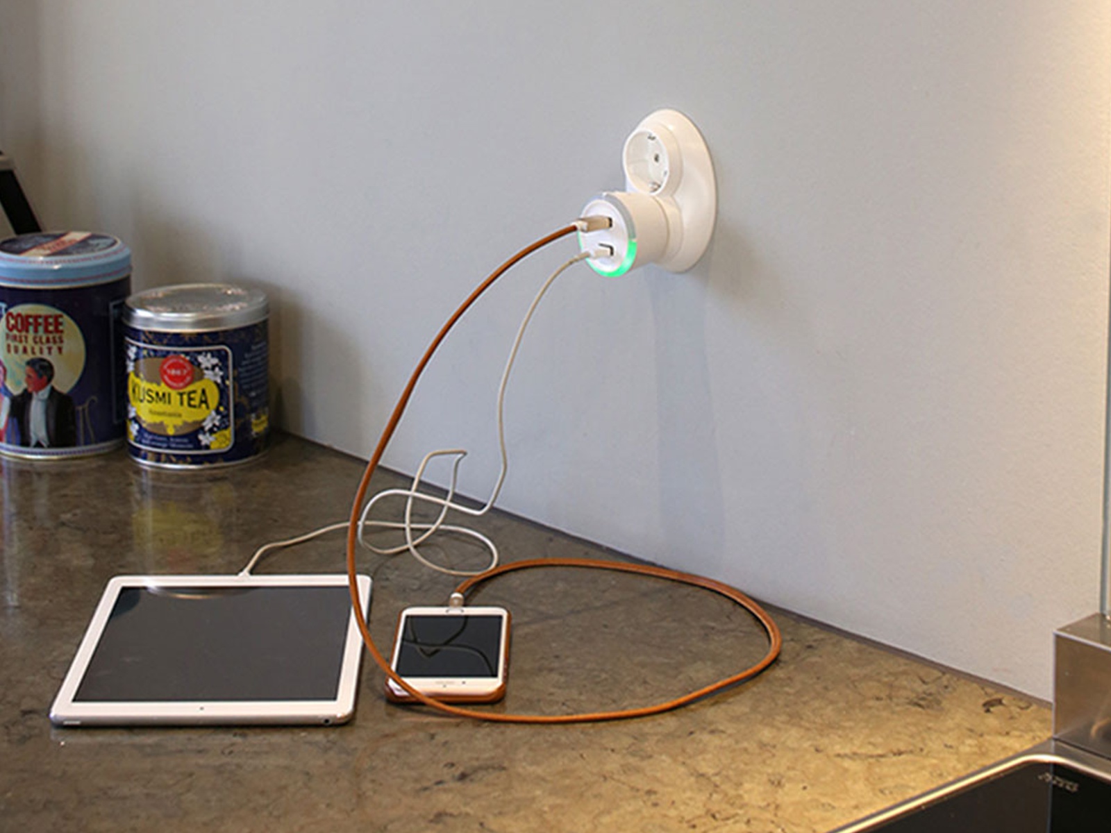 Zeitschaltuhr CAPiDi, 1-4 Stunden, USB, LED-Anzeige, grün