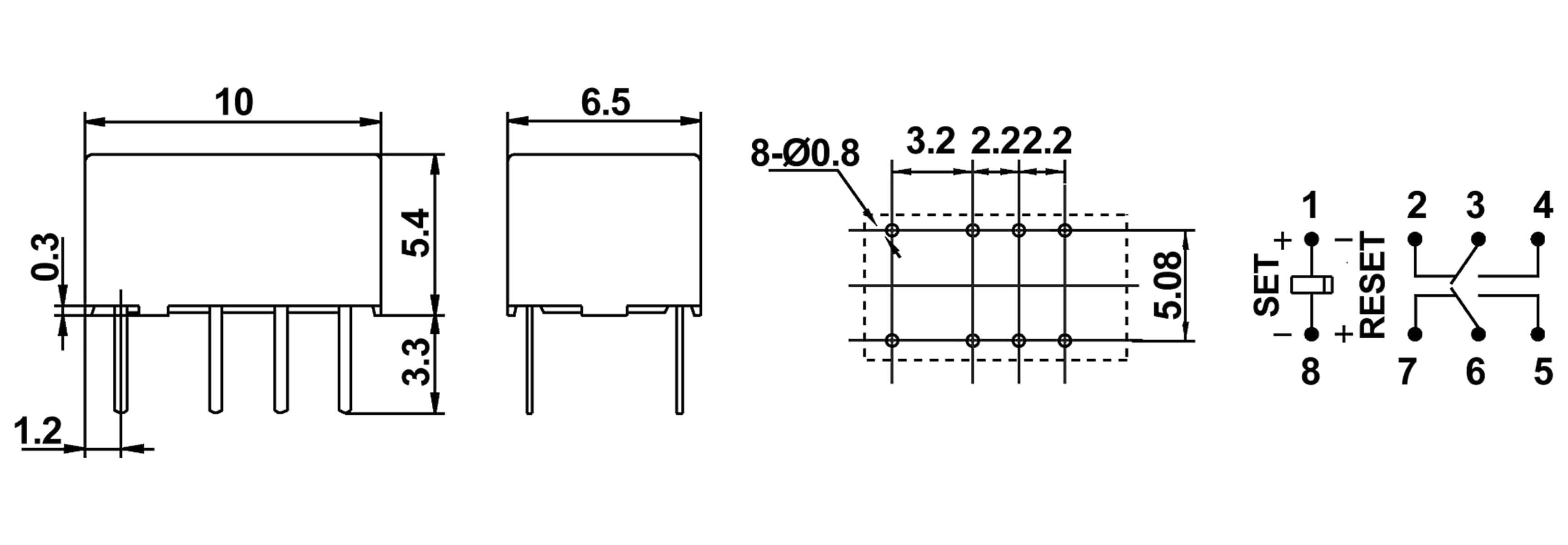 HONGFA Printrelais HFD4/012-L, bistabil