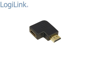 S-IMPULS HDMI-Adapter, 90° gewinkelt, flach, schwarz, vergoldete Kontakte