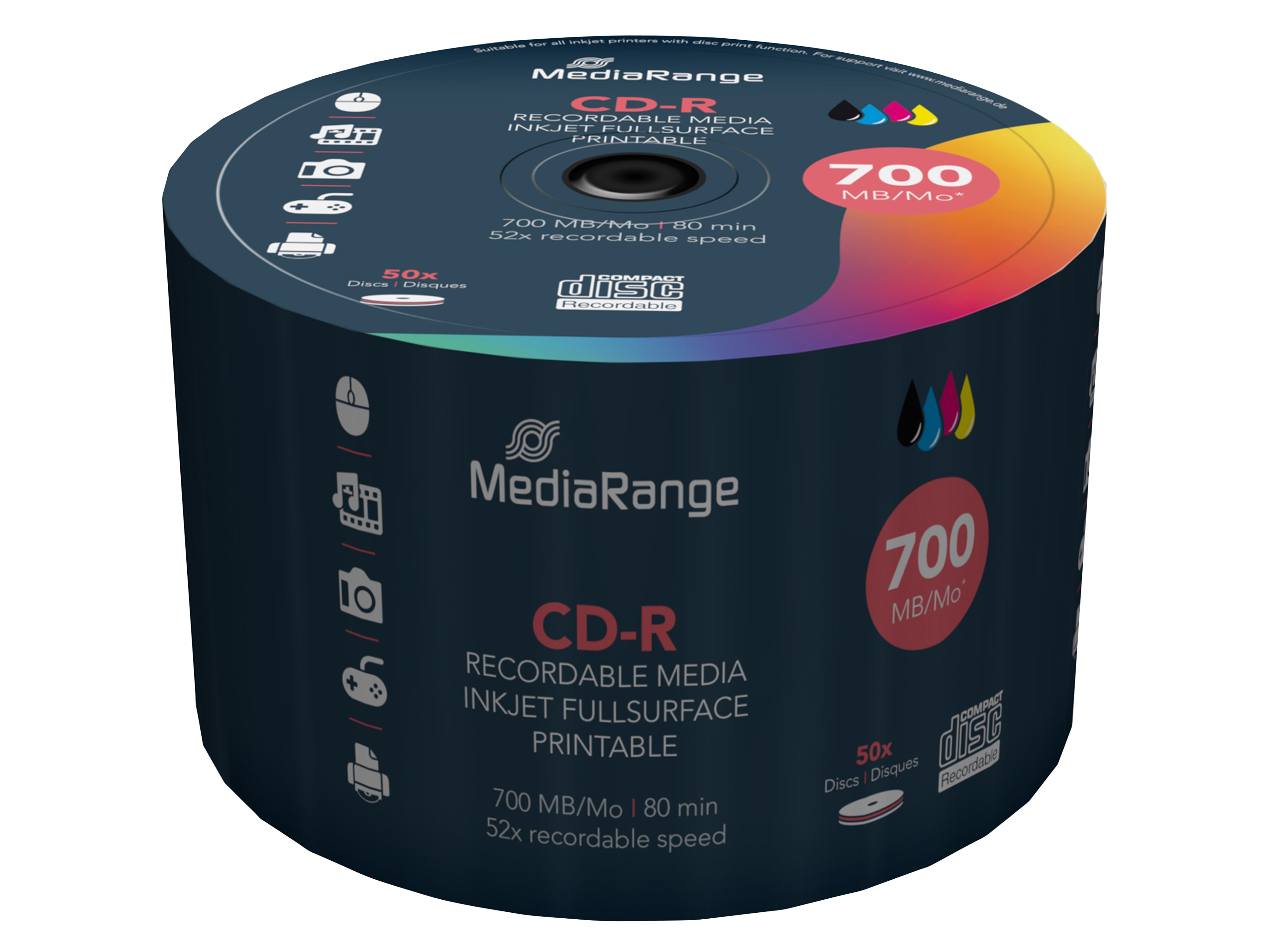 MEDIARANGE CD-Spindel MR208 80min 700MB