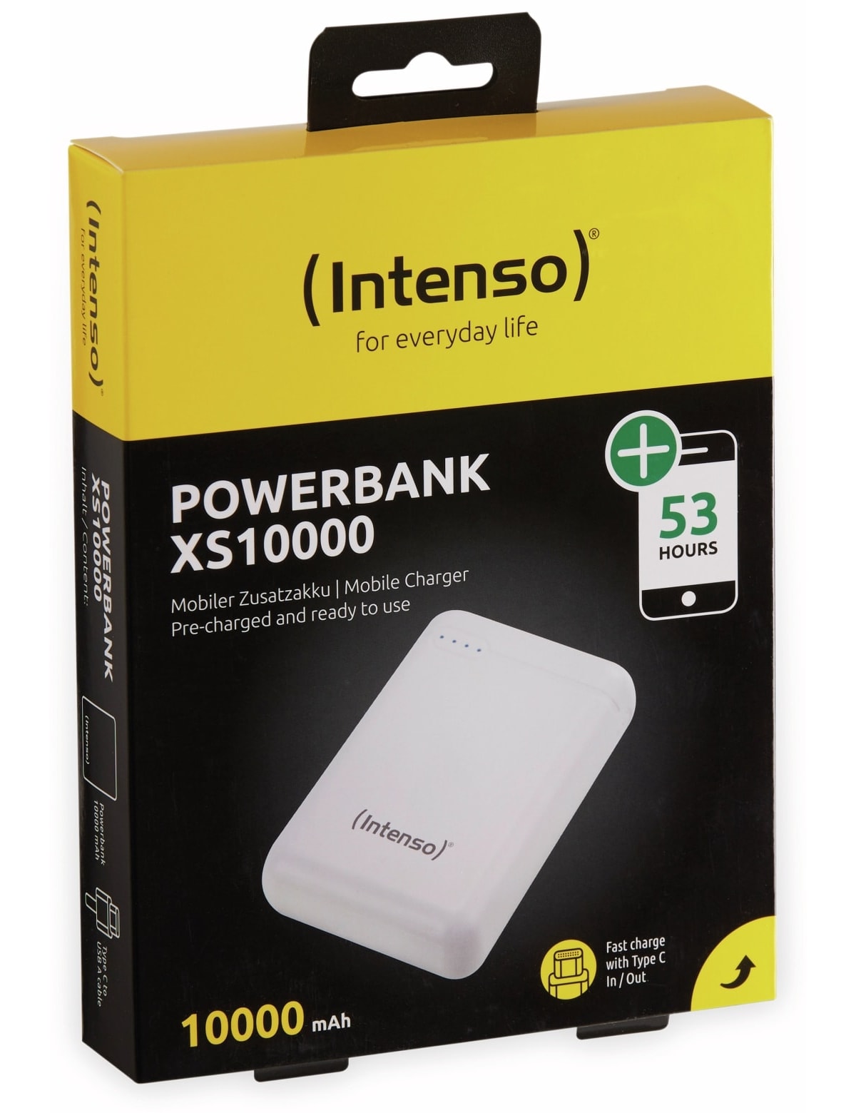 INTENSO USB Powerbank 7313532 XS 10000, 10.000 mAh, weiß