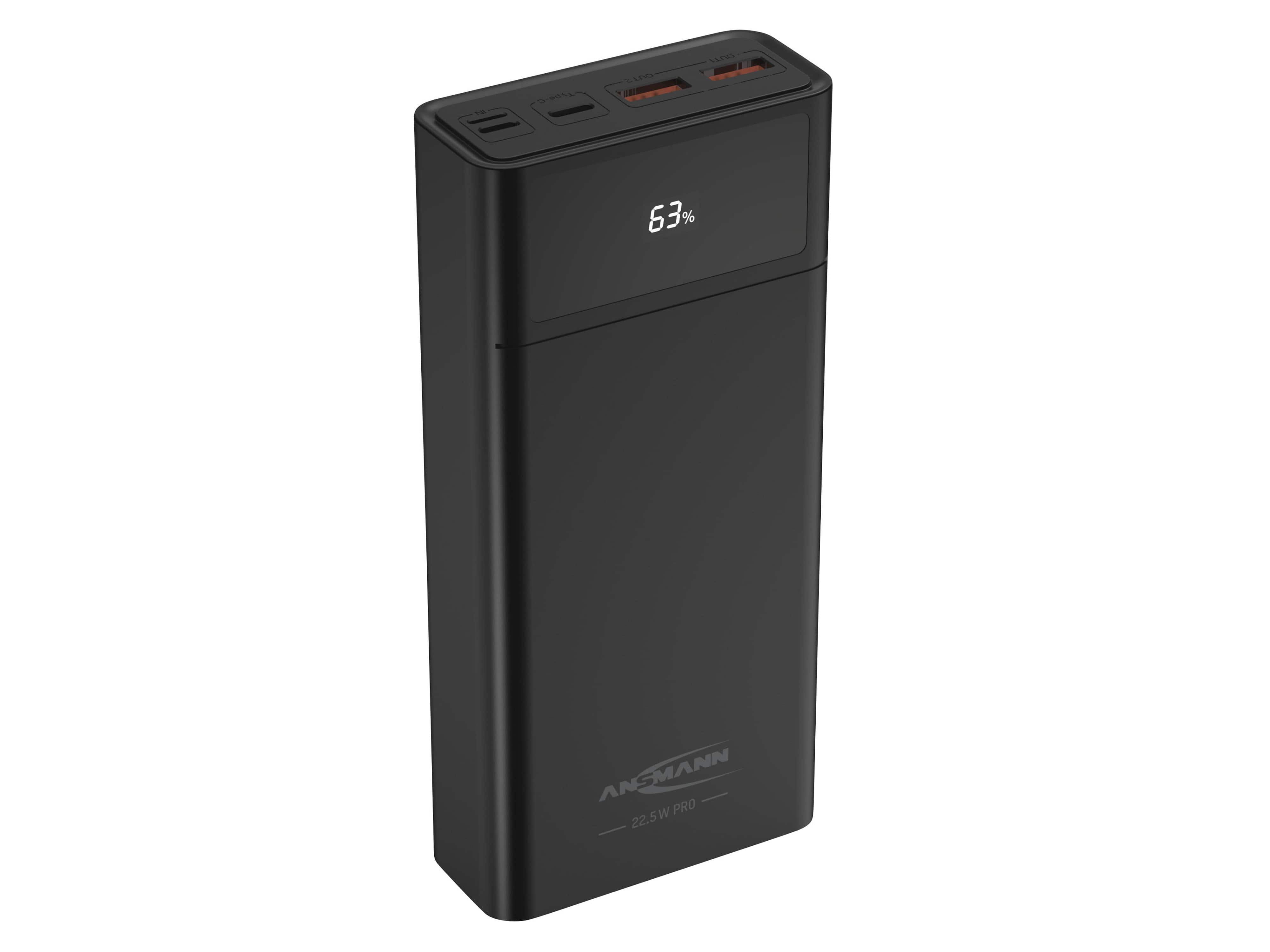 ANSMANN Powerbank PB322PD, 24.000mAh, schwarz