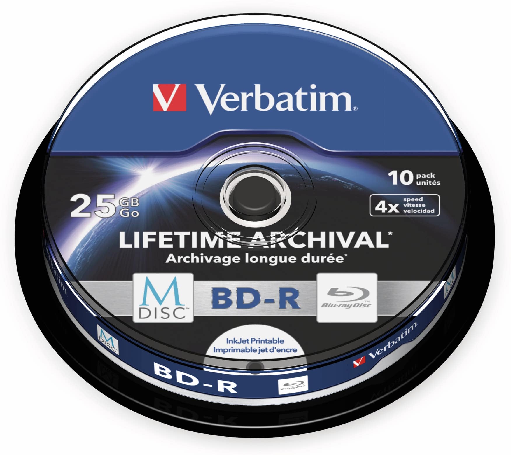 VERBATIM M-Disc BD-R, 25 GB, 10 Stück, Bedruckbar