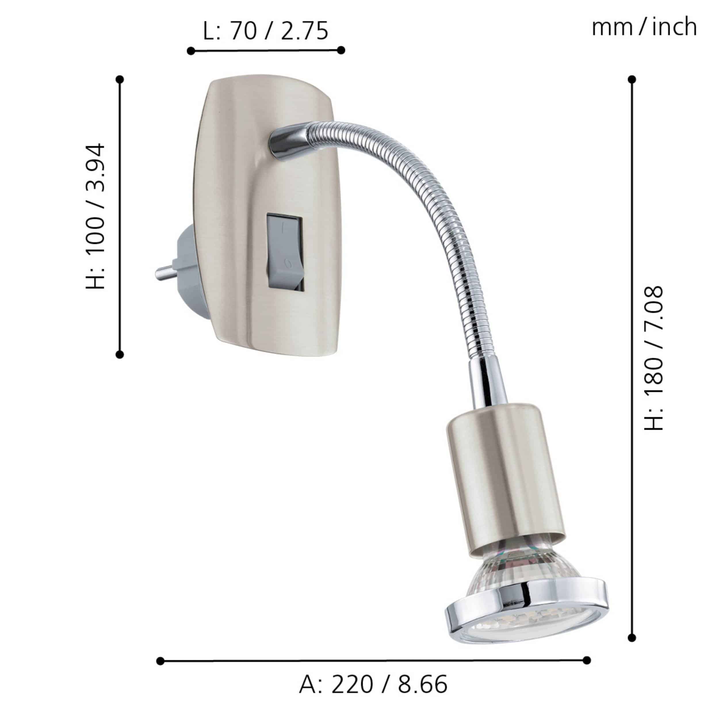 EGLO LED-Steckerspot Mini 4, 92933 nickel-matt, GU10, 2,8 W, 3000 K