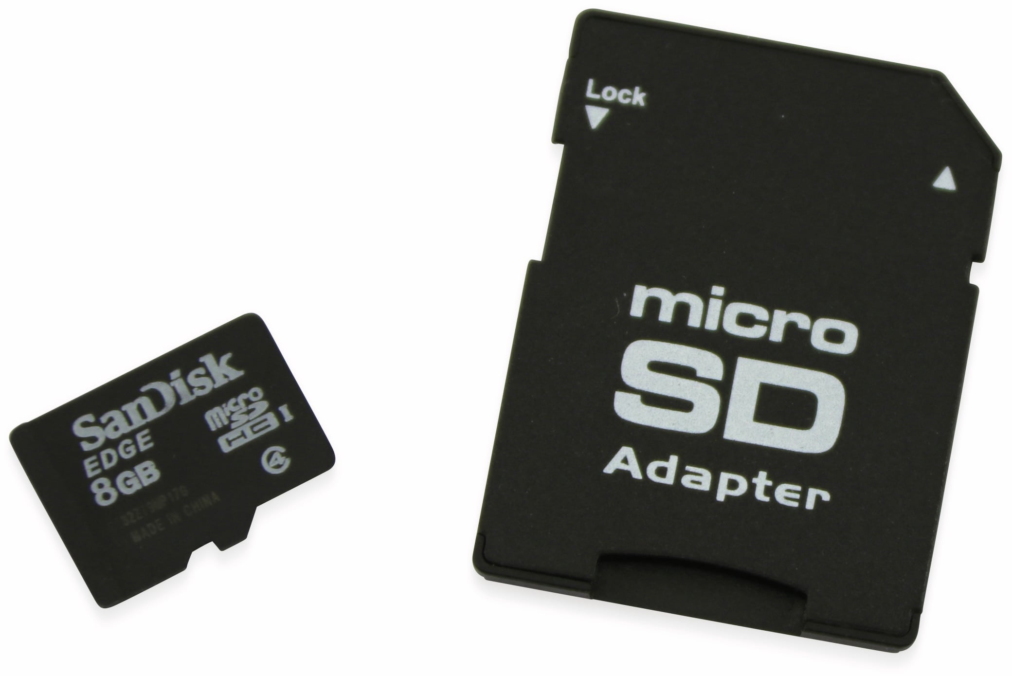 SanDisk microSDHC Speicherkarte, 8 GB, Class 4, mit Adapter