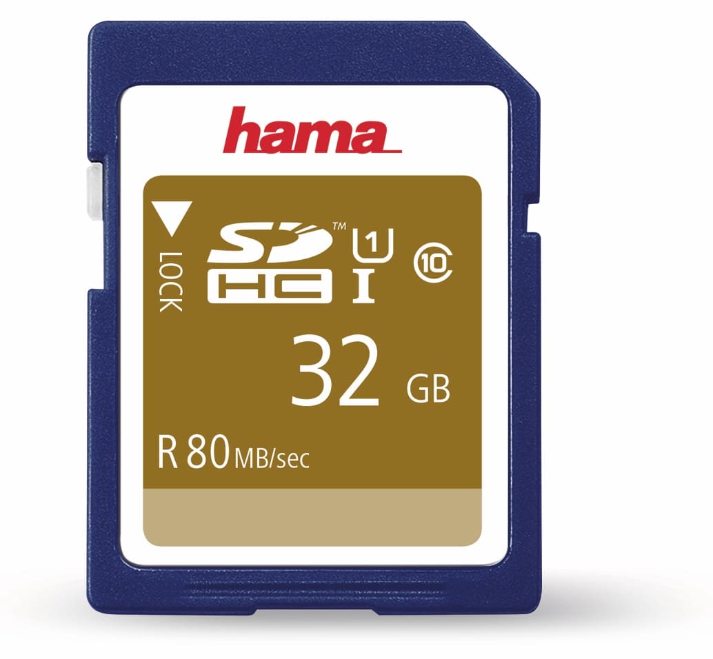 HAMA SDHC Card 124135, 32 GB, Class 10, UHS-I, 80 MB/s