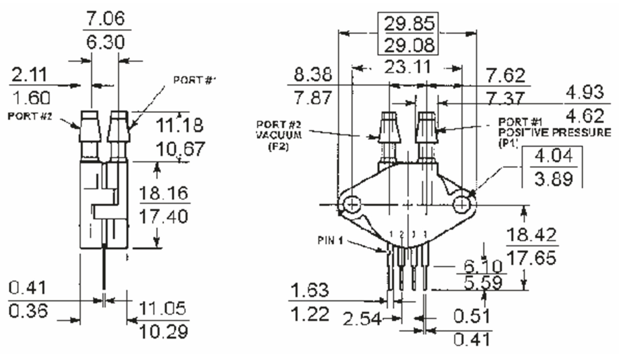 FREESCALE Drucksensor MP2100DP, 0 ... 100 kPa, 0,4 mV/kPa