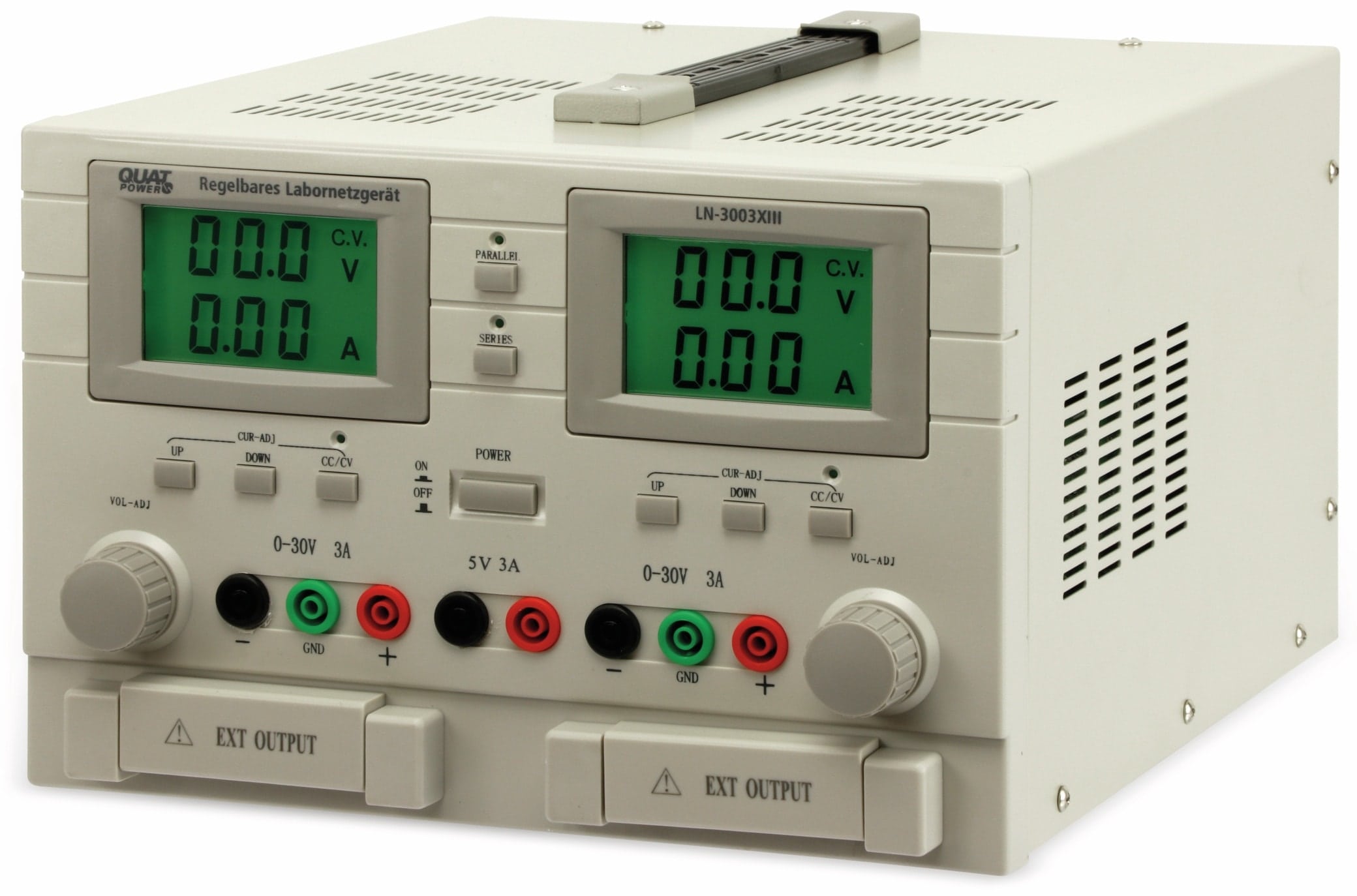 QUATPOWER Labornetzgerät LN-3003XIII, 2x 0...30 V-, 0...3 A, 5 V-/3 A