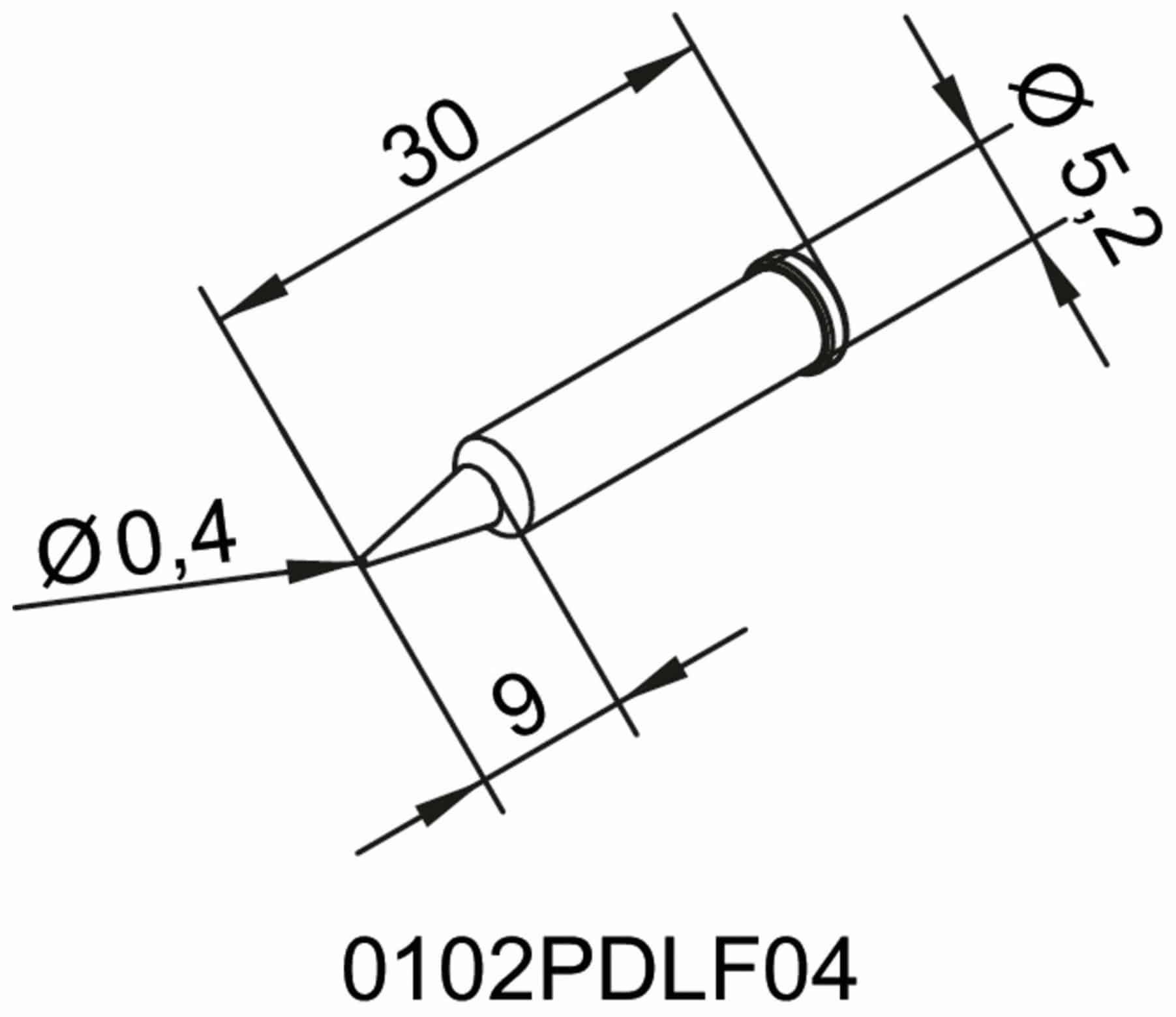 ERSA Lötspitze, 0102PDLF04/SB, bleistiftspitz, 0,4 mm