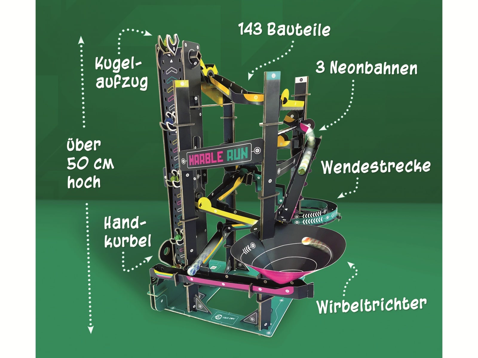 FRANZIS Bausatz, 67173, Kugelbahn selber bauen