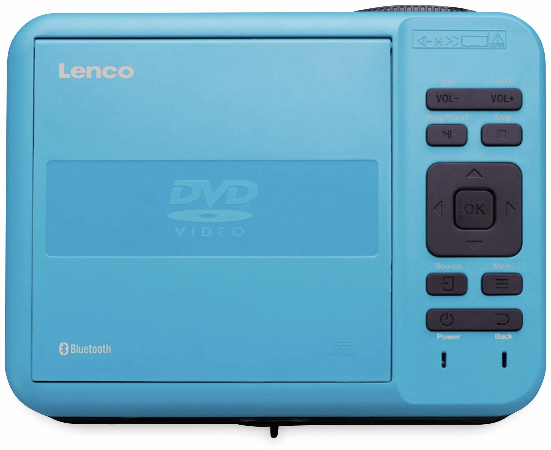 LENCO Beamer LPJ-500BU, blau-schwarz, mit eingebautem DVD-Player