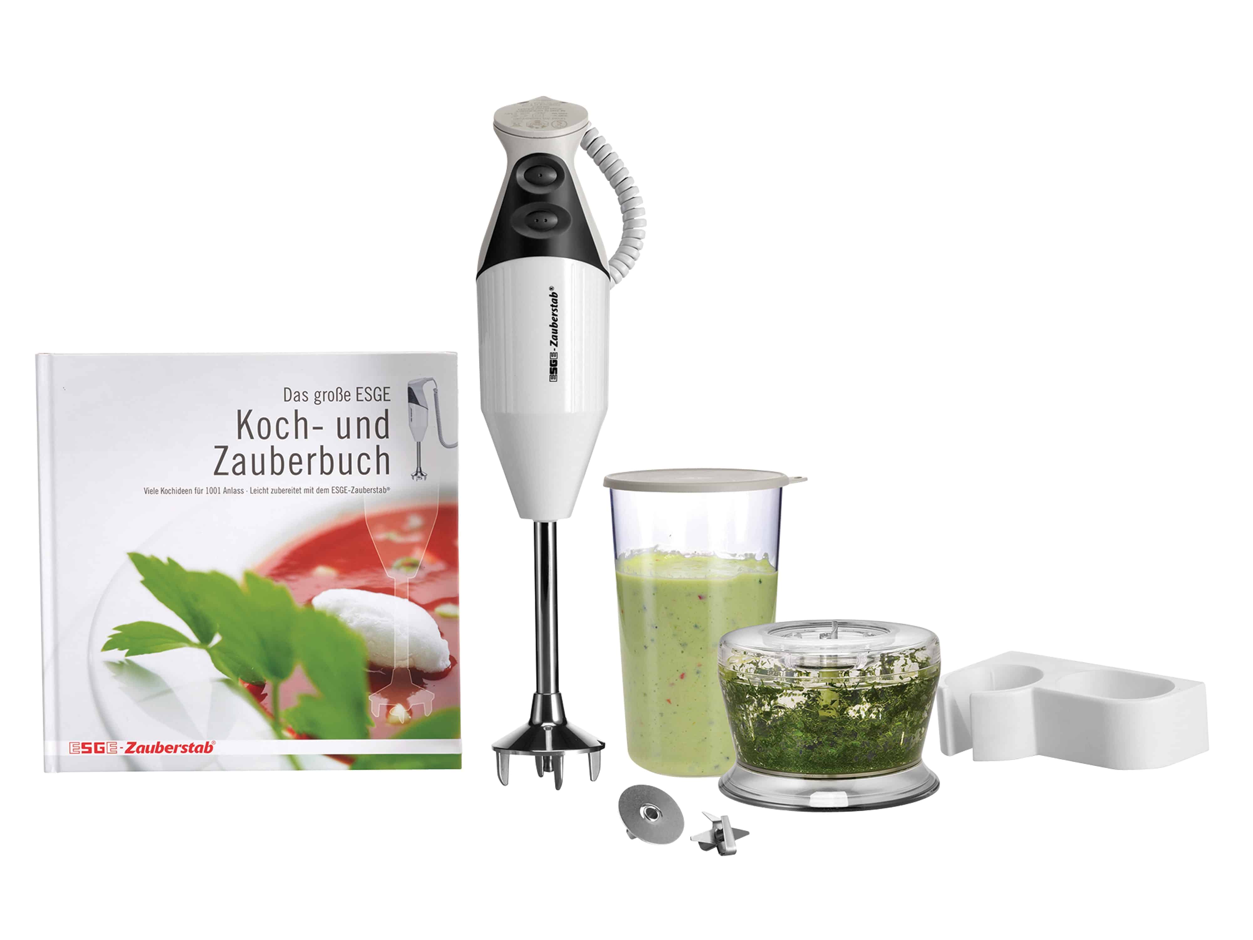 ESGE ZAUBERSTAB Stabmixer M 160 G, Gourmet, 160 W, mit Zubehör, weiß