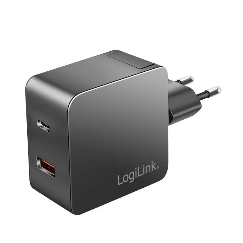 LOGILINK USB-Lader PA0310, 2-fach (USB-C & USB-S), 4,8A, schwarz 