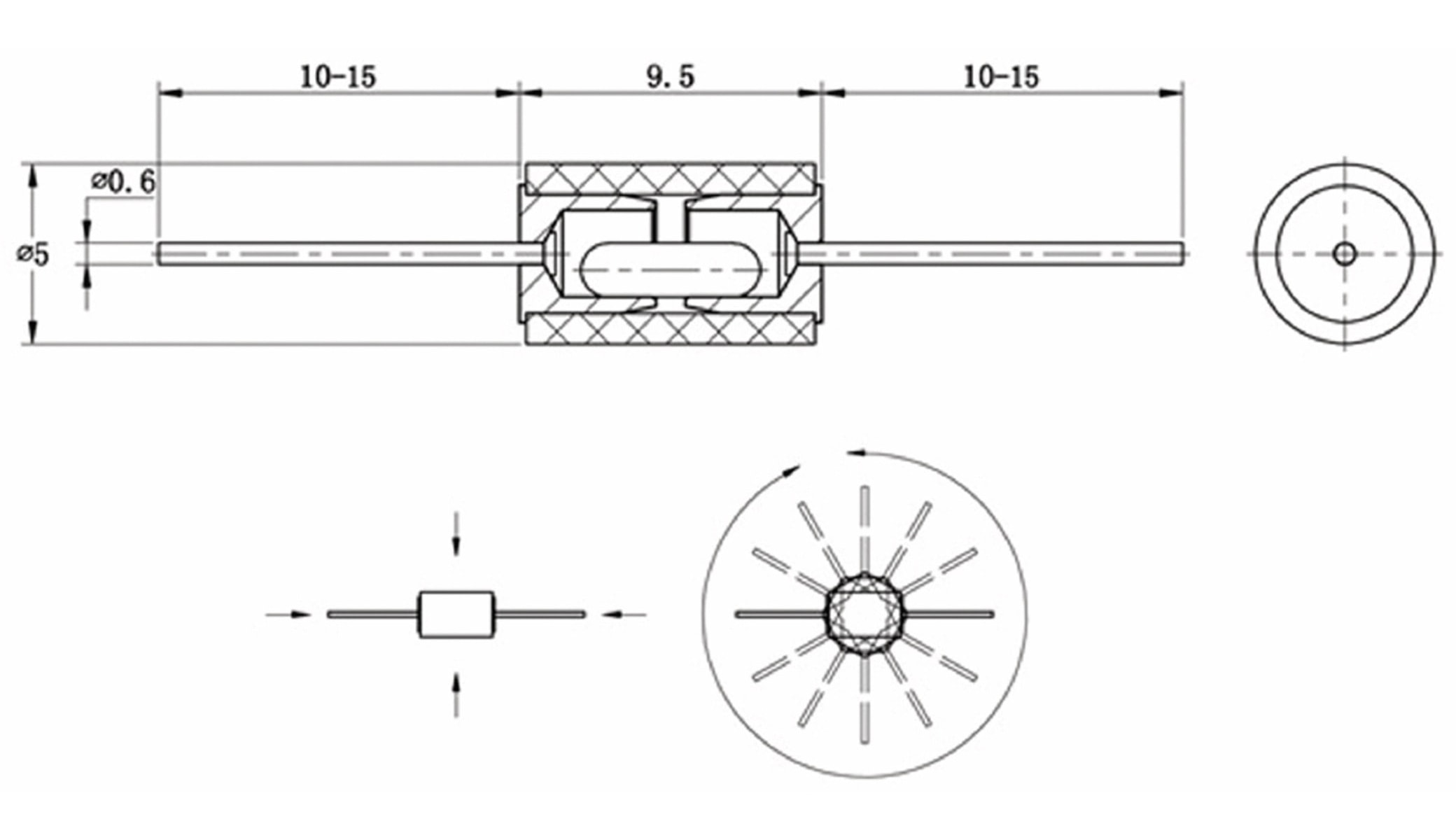 Neigungssensor XD-2, 9,5x5 mm, 