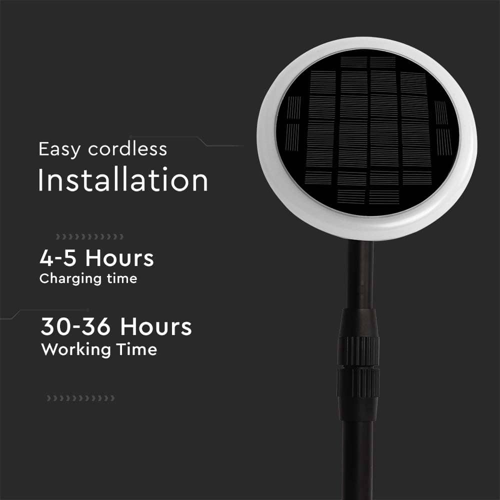 V-TAC Solar LED-Gartenleuchte VT-943, 3 W, 4000 K, schwarz, 2 Stück