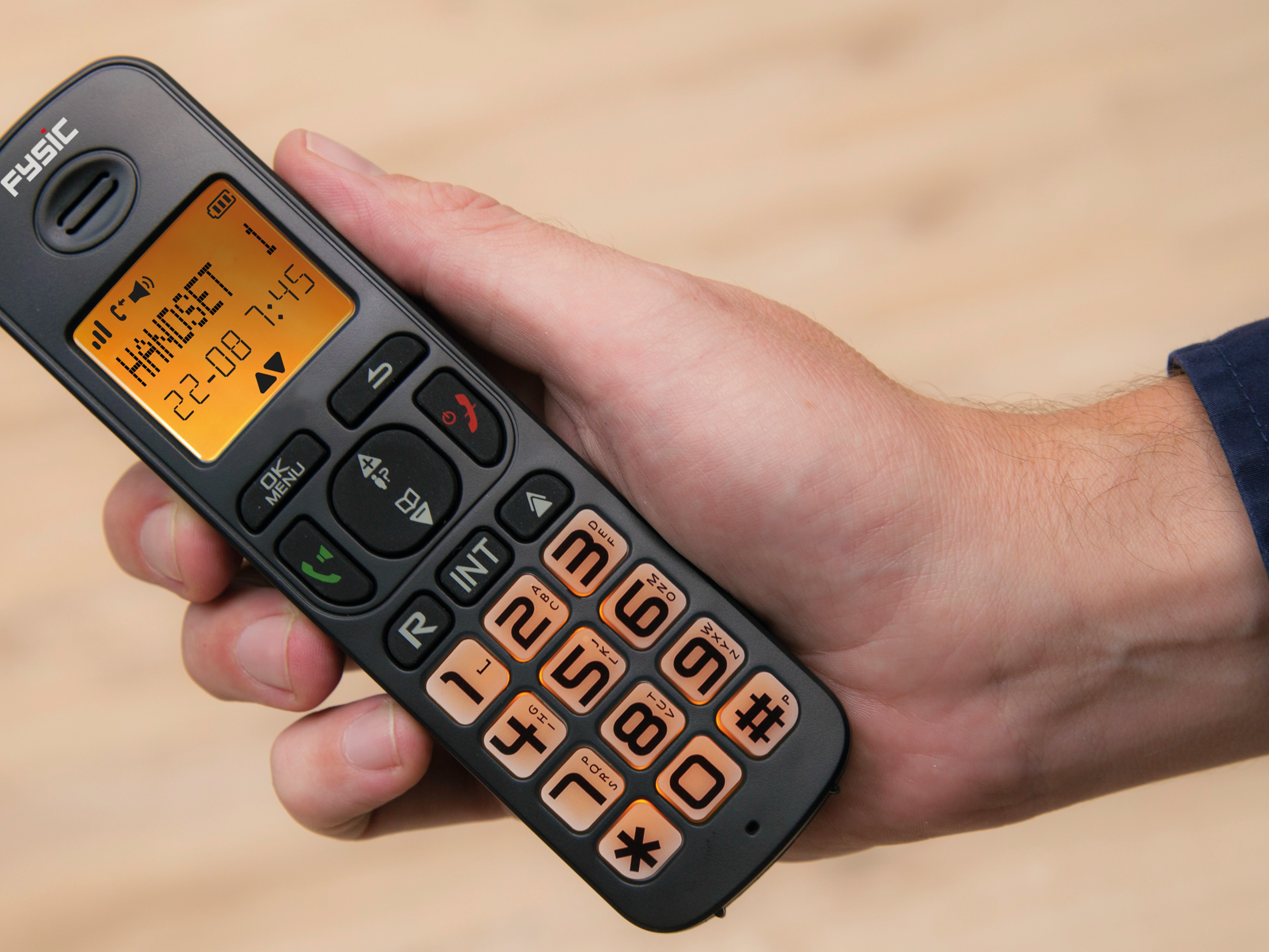 FYSIC DECT-Telefon FX-5500, mit großen Tasten, schwarz