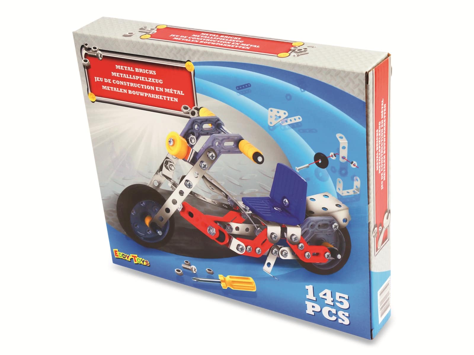 EDDY TOYS Metallspielzeug-Motorrad, 145 Teile