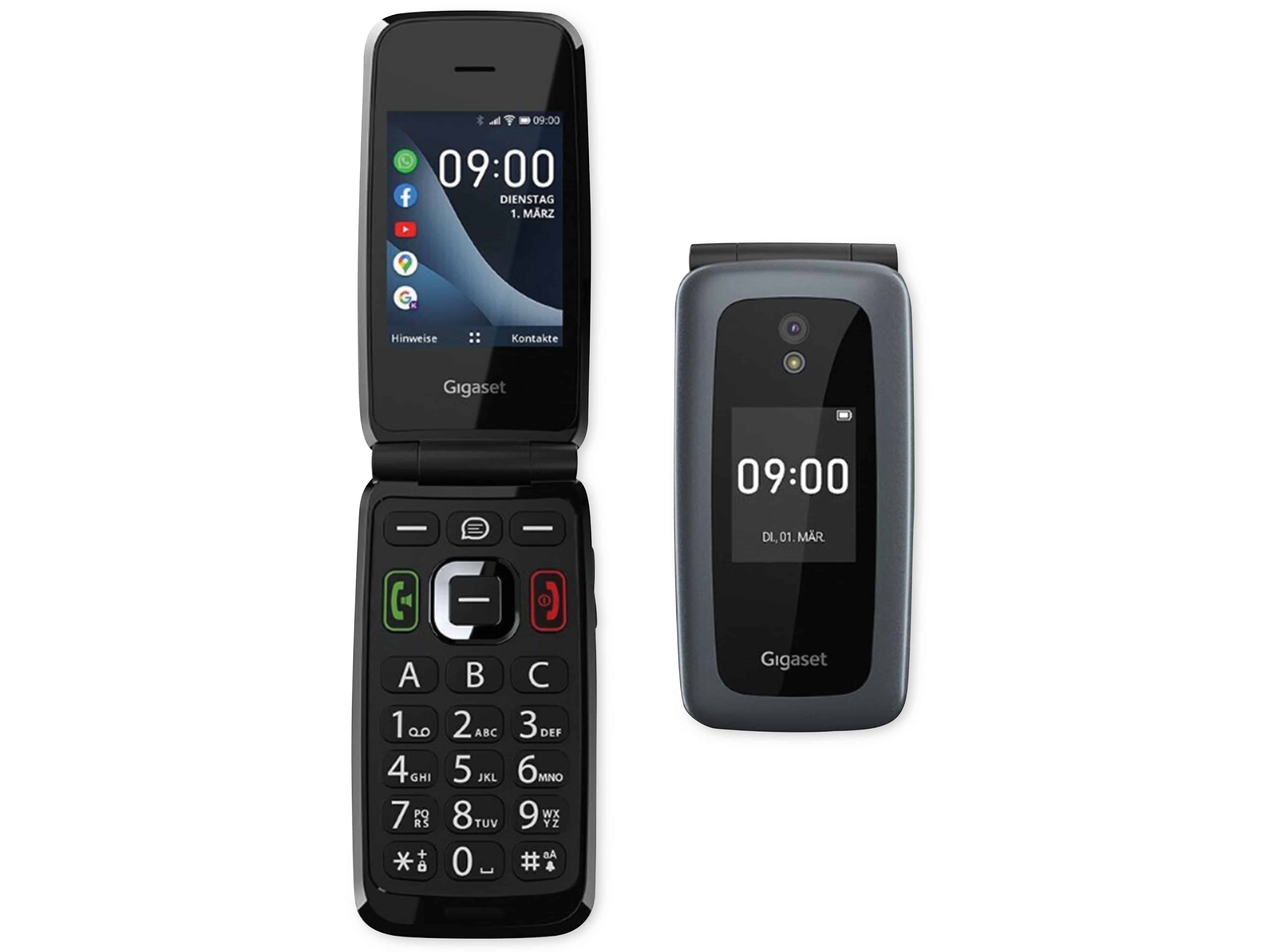 GIGASET Handy GL7, Klapphandy, titan-silber