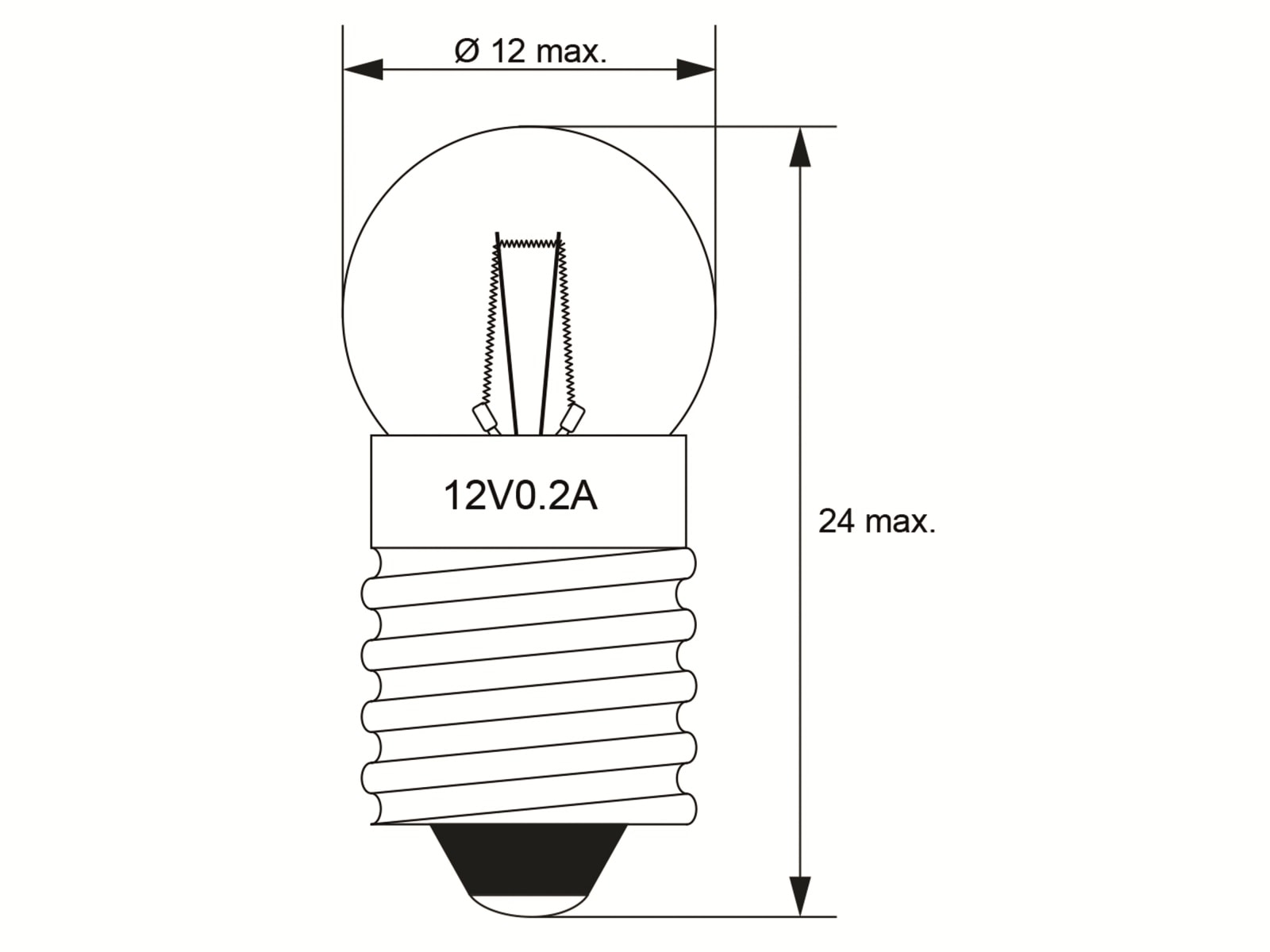 GOOBAY Taschenlampenbirne, 9327, G11 Kugel, E10, 12 V, 2.4 W