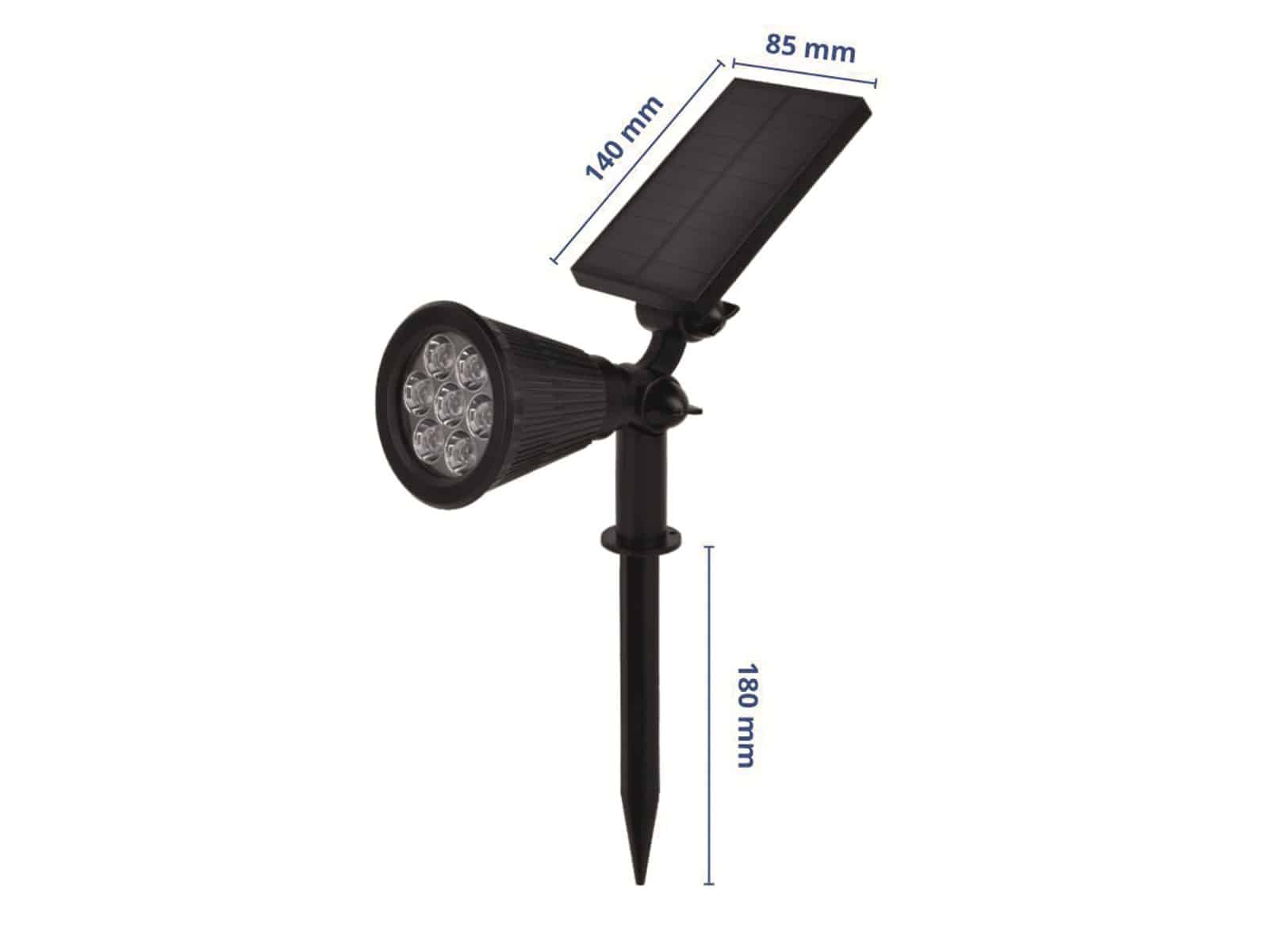 OPTONICA LED-Wegeleuchte 9323 Solar-Gartenspot, 1,5 W, Licht blau, schwarz