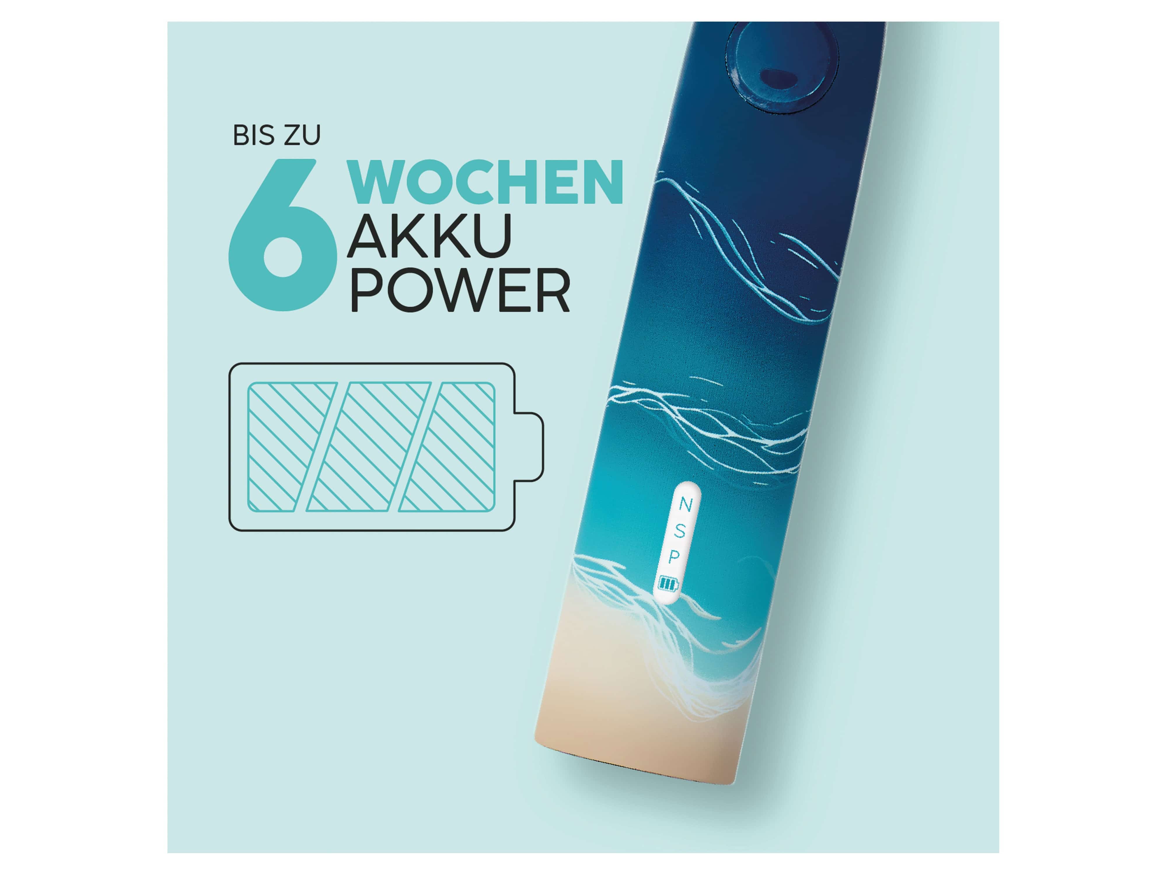 HAPPYBRUSH Elektrische Zahnbürste ECO VIBE 3, Starterkit Ocean