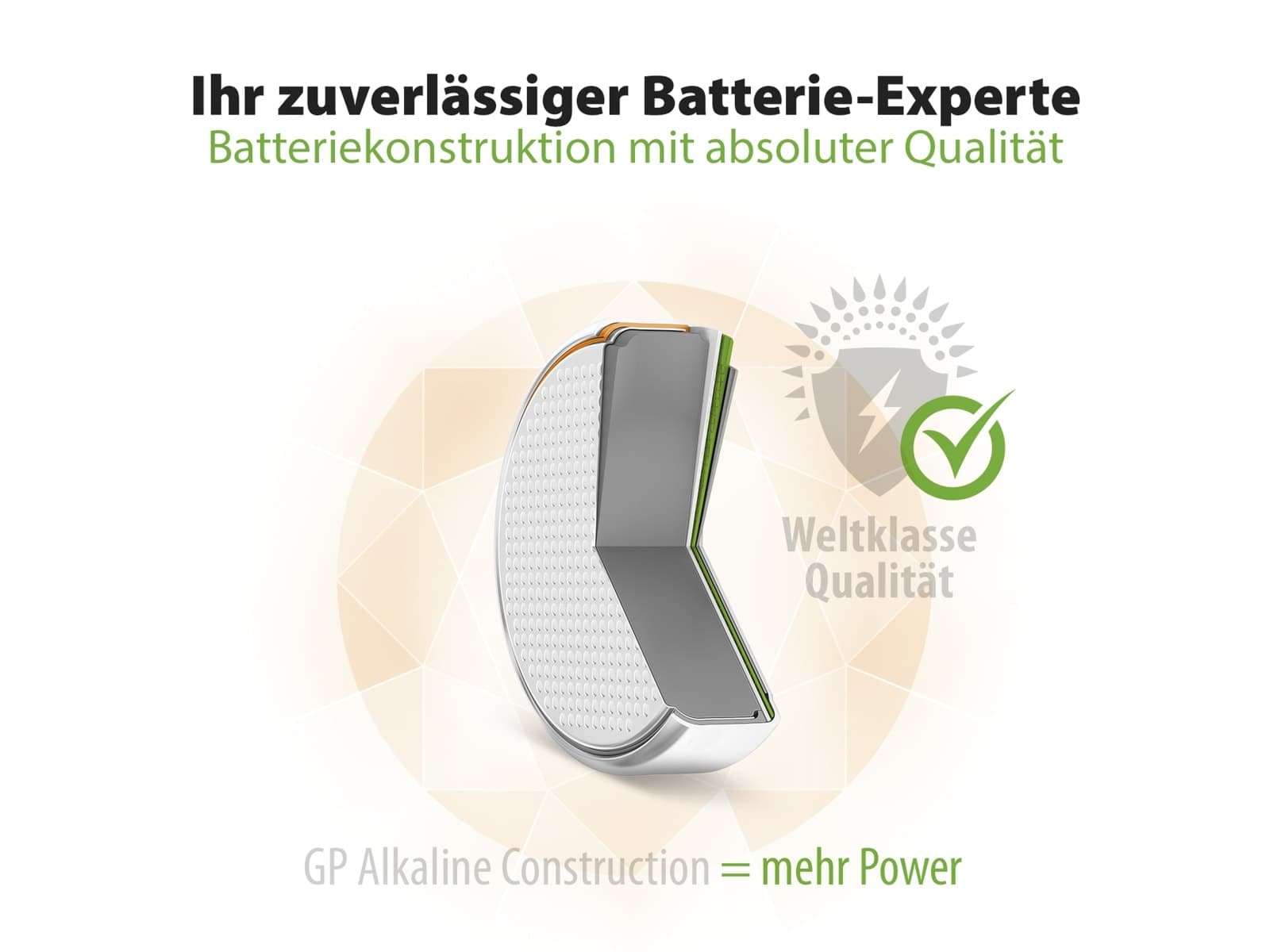 GP Knopfzelle LR44, Alkaline, 1,5 V-, 10 Stück