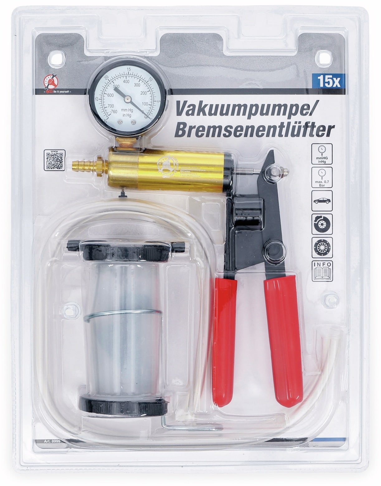 BGS TECHNIC Vakuumpumpe/Bremsenentlüfter, 8999, max. 0,7 bar