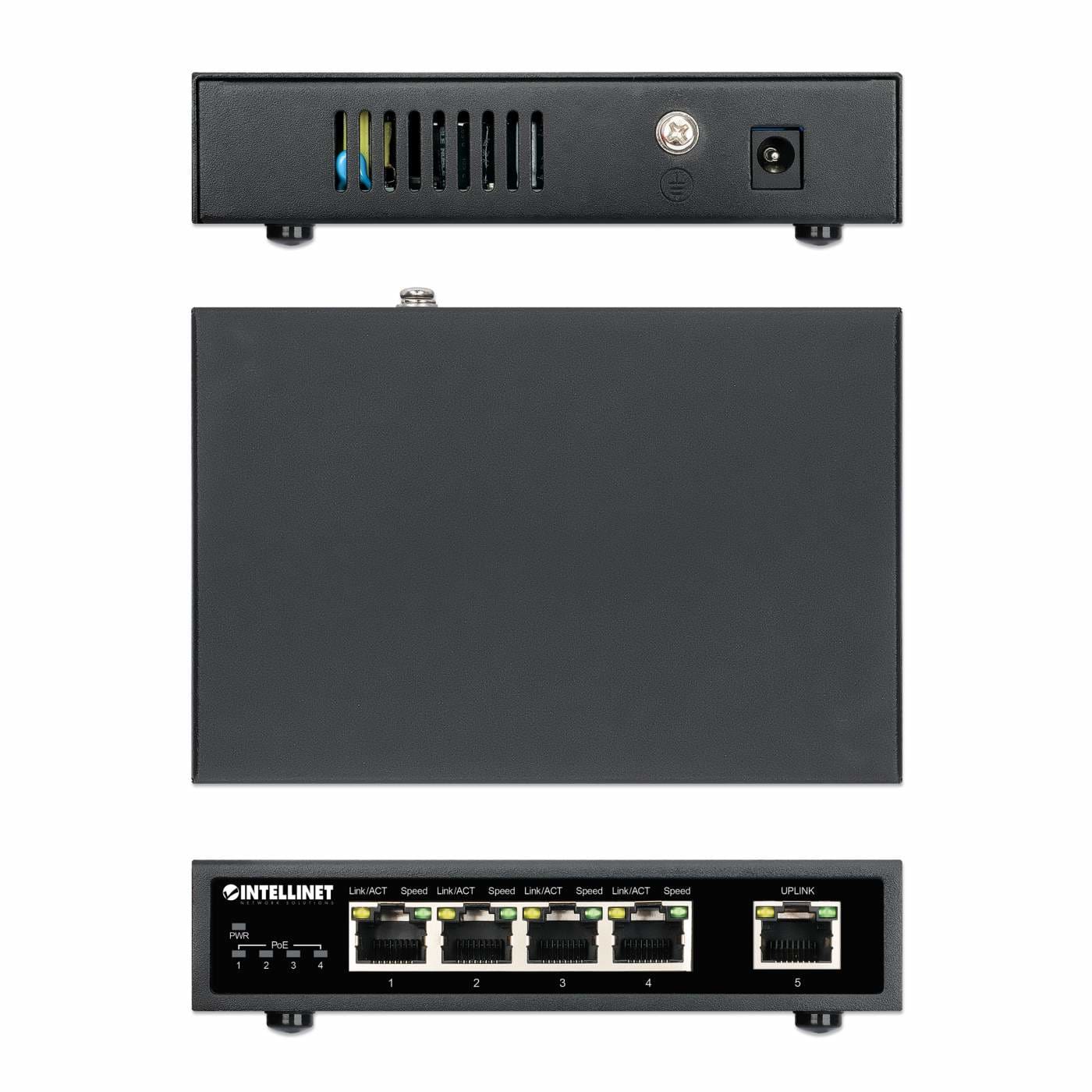 INTELLINET 5-Port Gigabit PoE+ Switch 62W