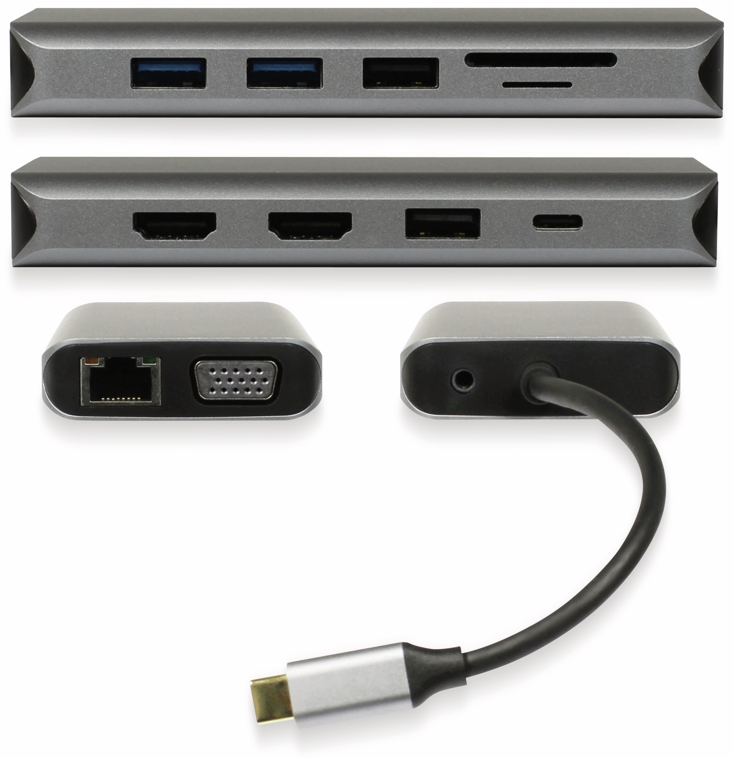 PLUSONIC USB-C Adapter PSUC0216, 8in1