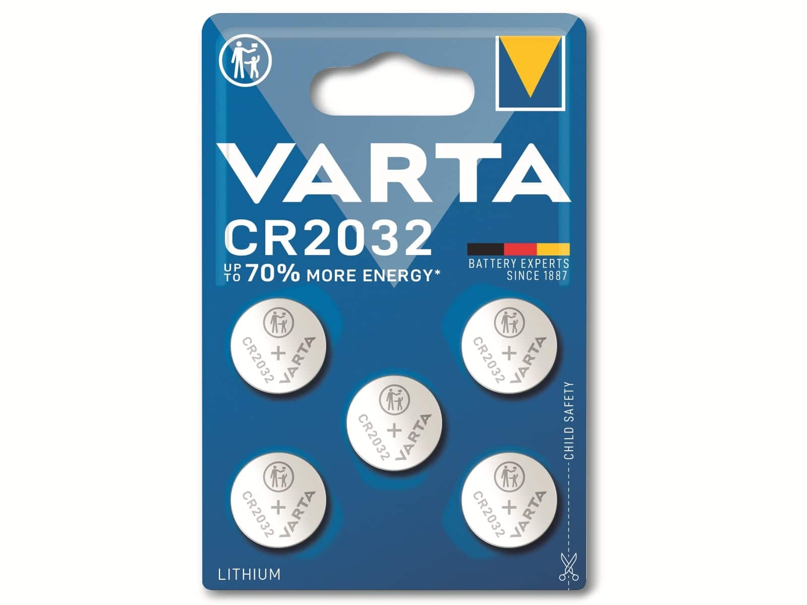 VARTA Knopfzelle Lithium, CR2032, 3V 5 Stück