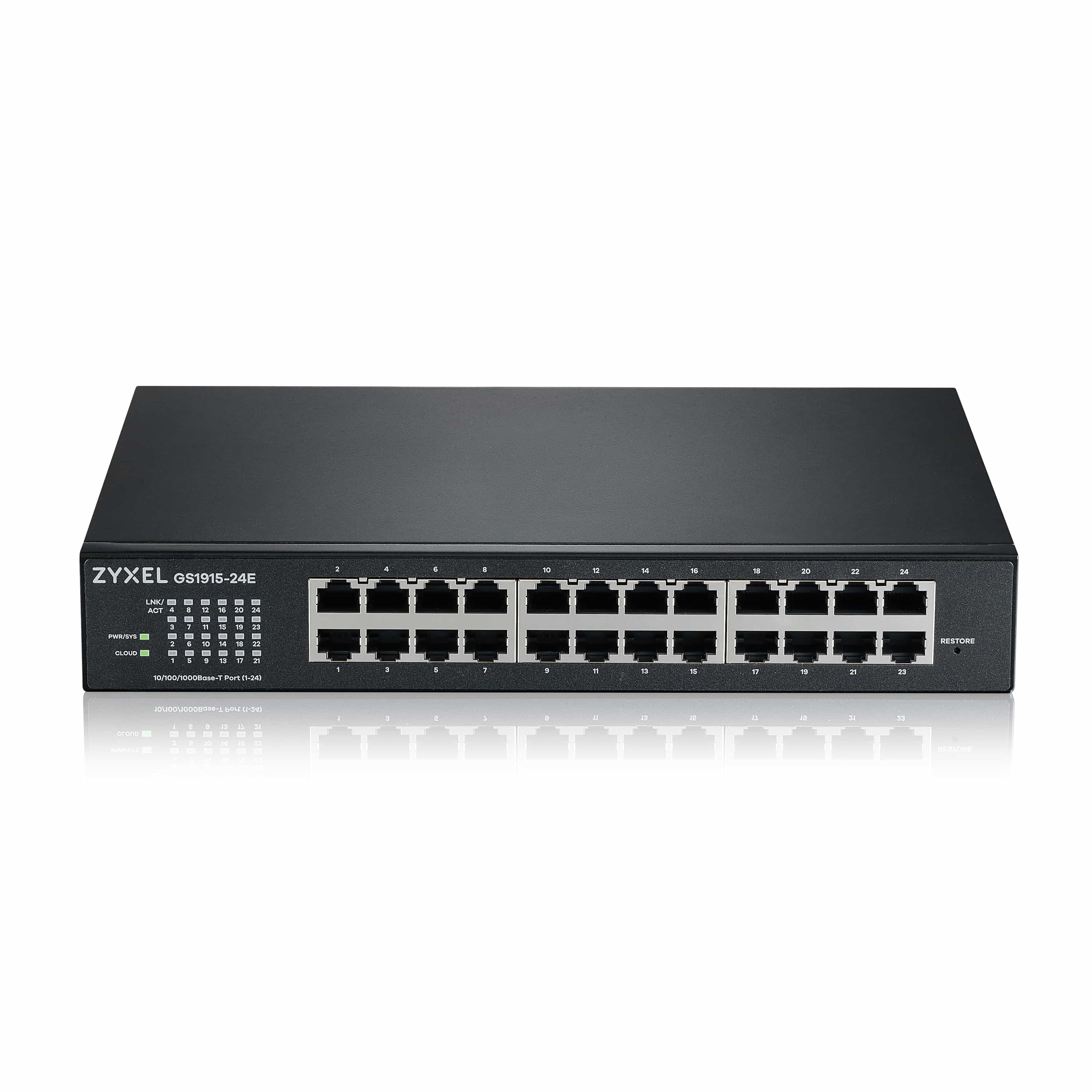 ZYXEL Switch, 24 Port GbE, NebulaFlex,fanless