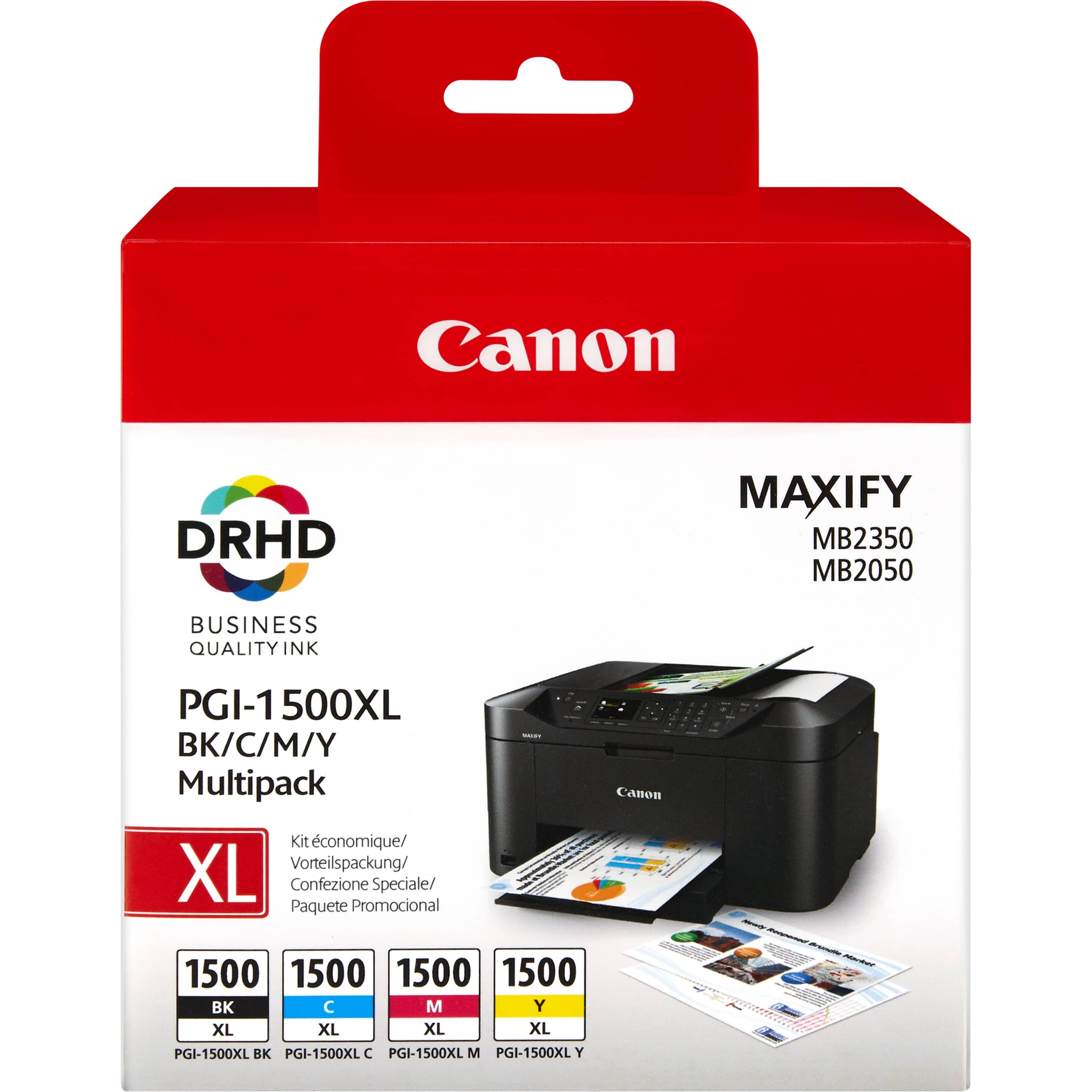 CANON Tintenpatrone PGI-1500XL, Multipack, Schwarz, Cyan, Magenta, Gelb