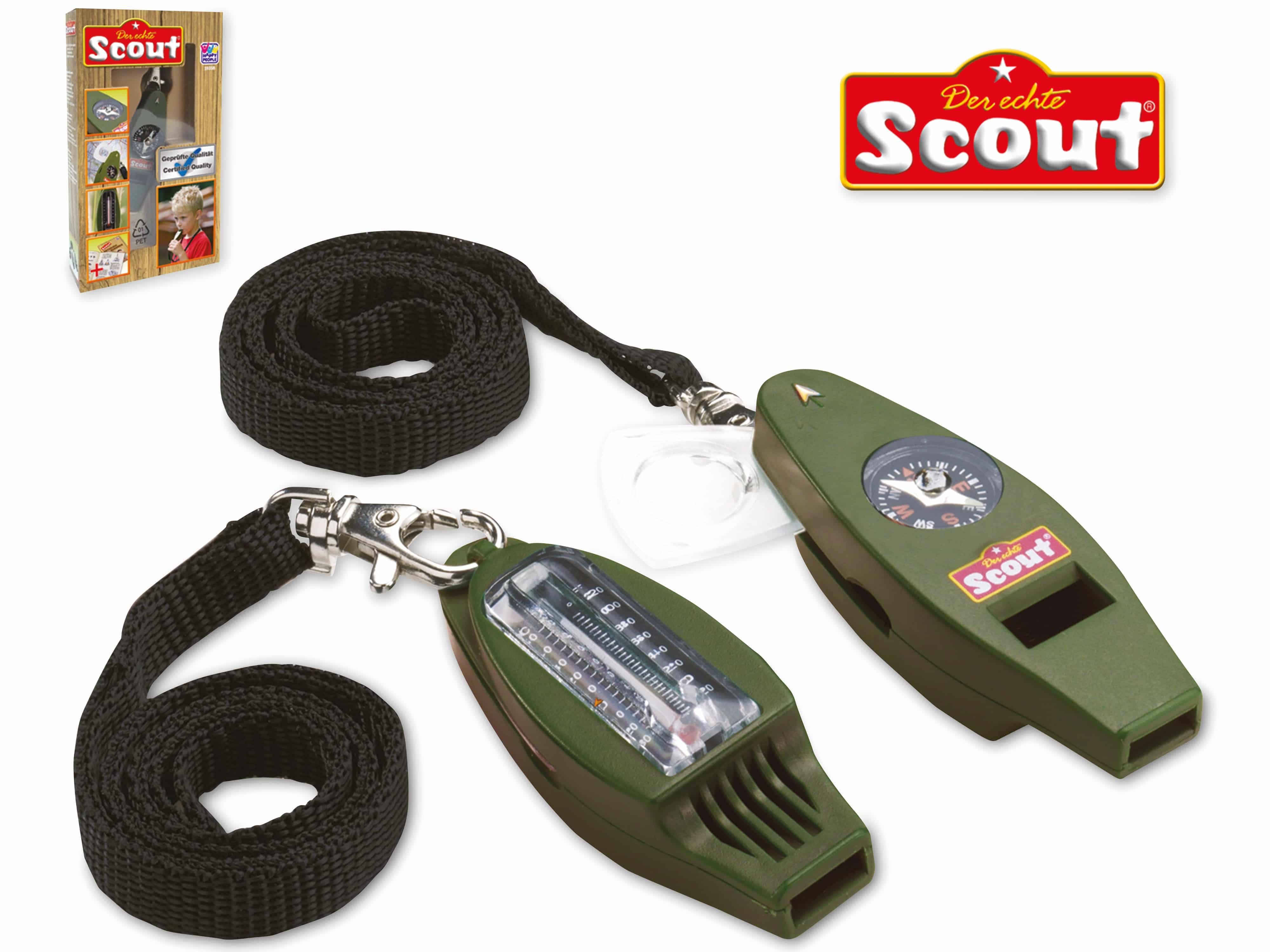 SCOUT Signalpfeife 85 mm, für Kinder, mit ausklappbarer Lupe