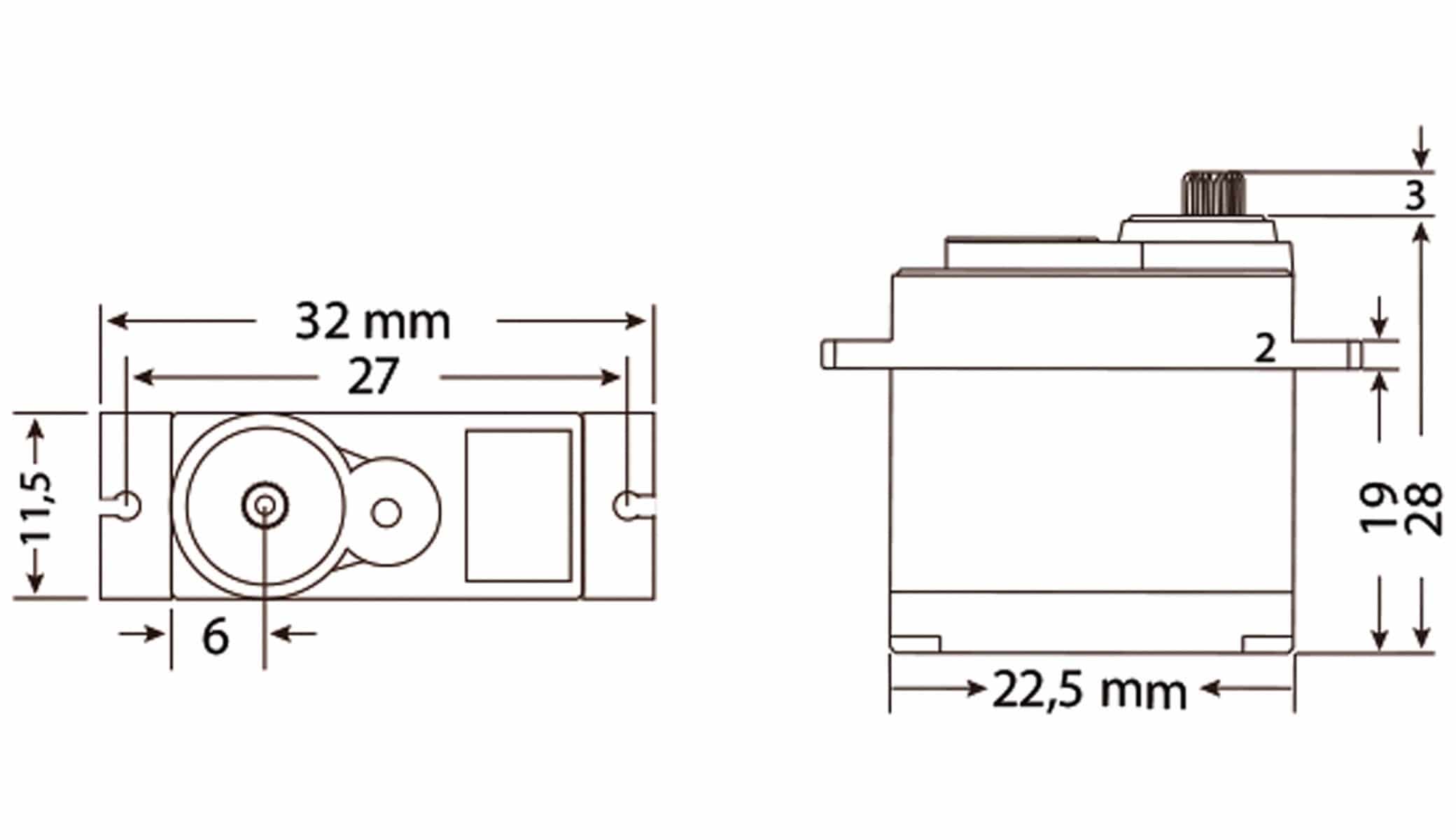 JAMARA 74420 Servo High End 929HMGfür 450er Heli Digi/Metall22,5x11,5x24,6