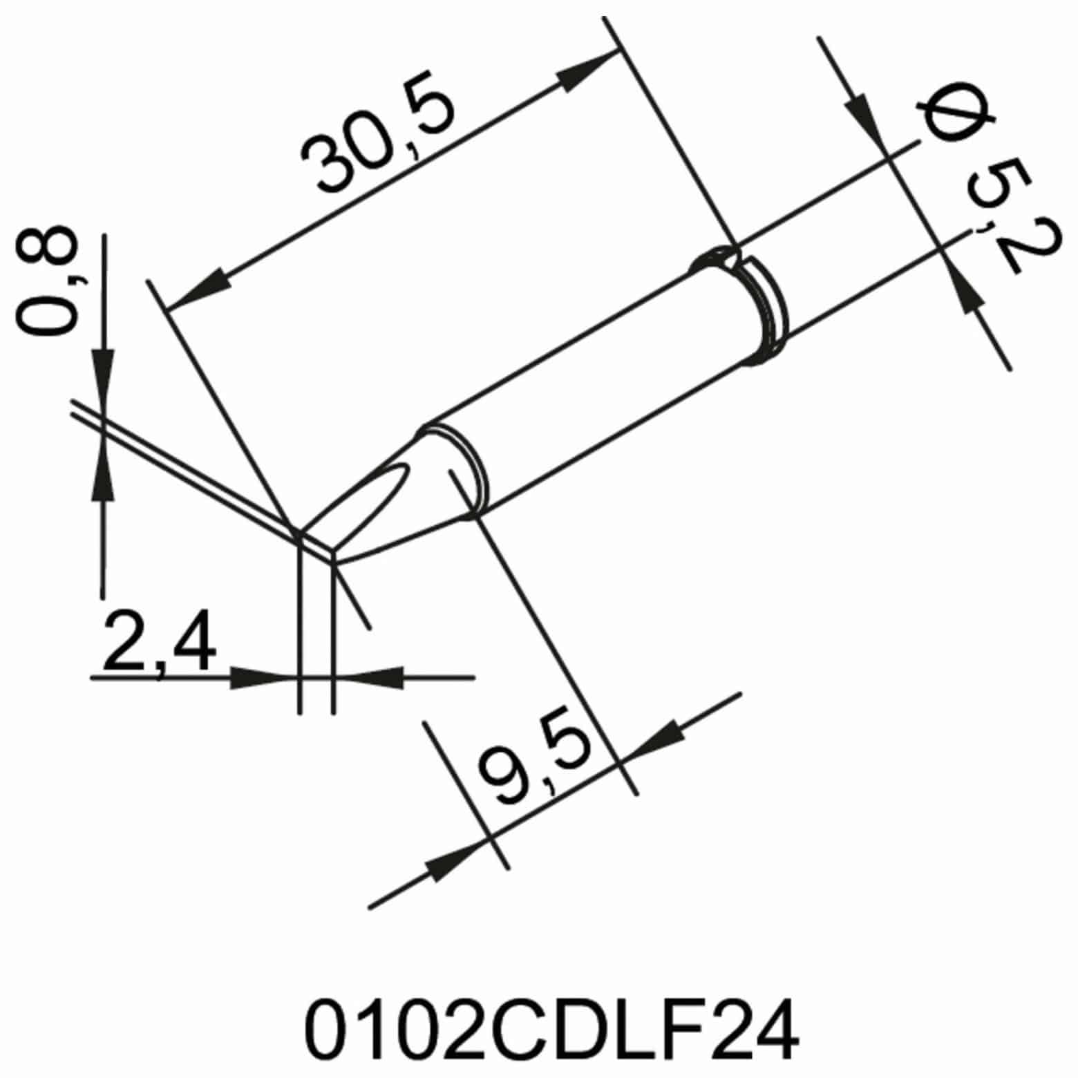 ERSA Lötspitze, 0102CDLF24/SB, meißelförmig, 2,4 mm