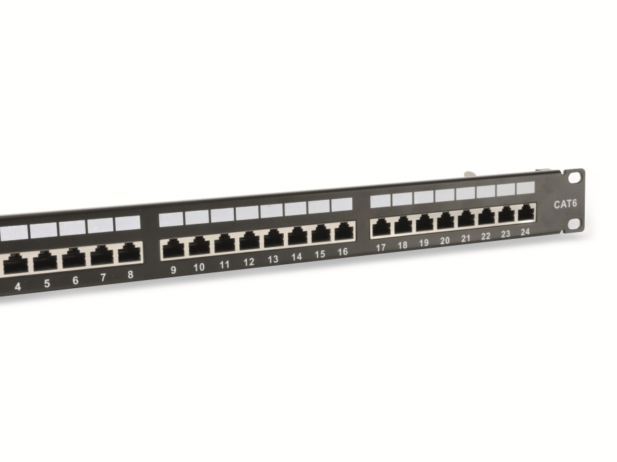 RED4POWER CAT.6 Patchpanel R4-N118S, 24-fach, 19", schwarz