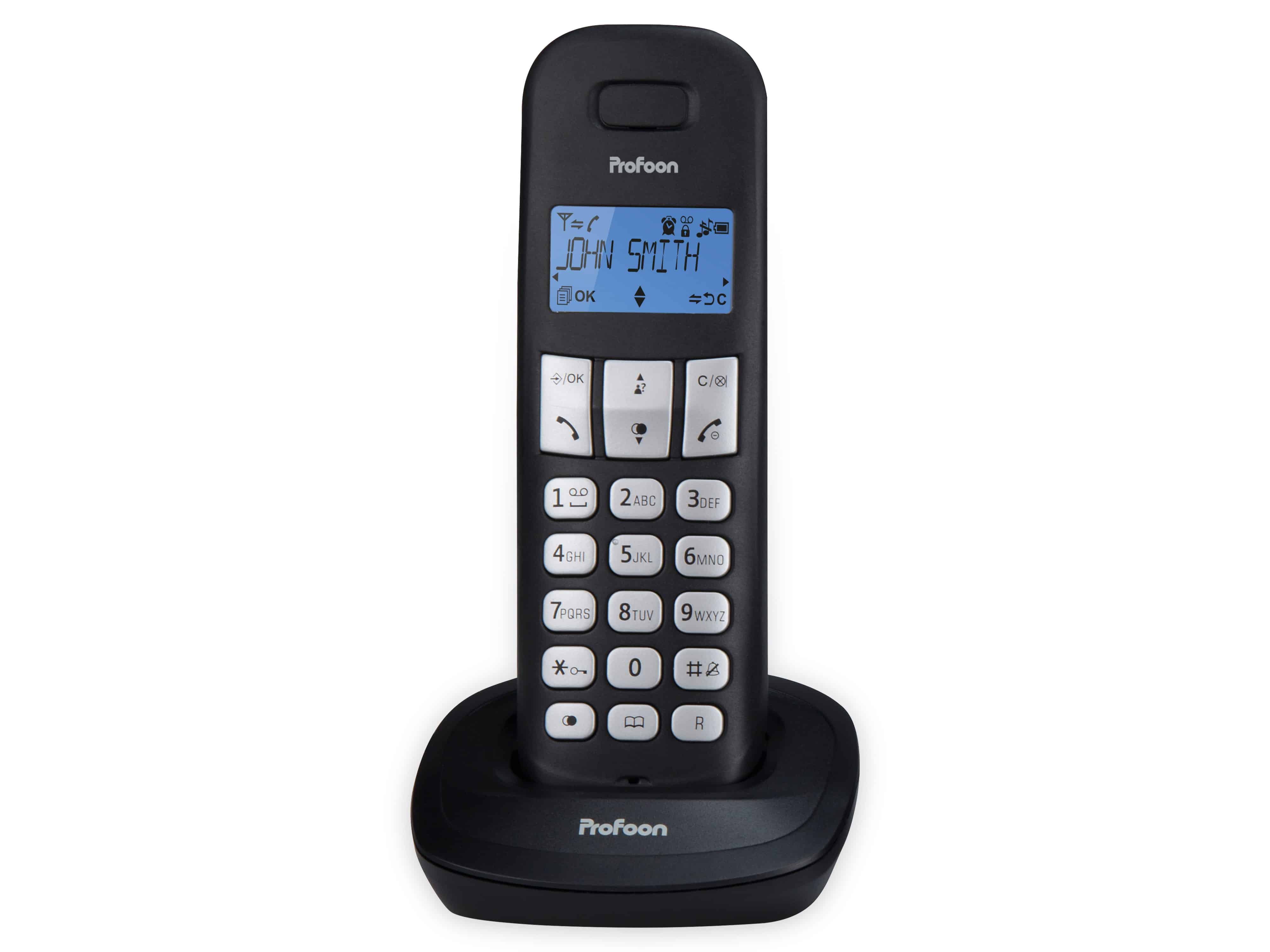 PROFOON DECT-Telefon PDX-1120, mit 2 Mobilteilen, schwarz