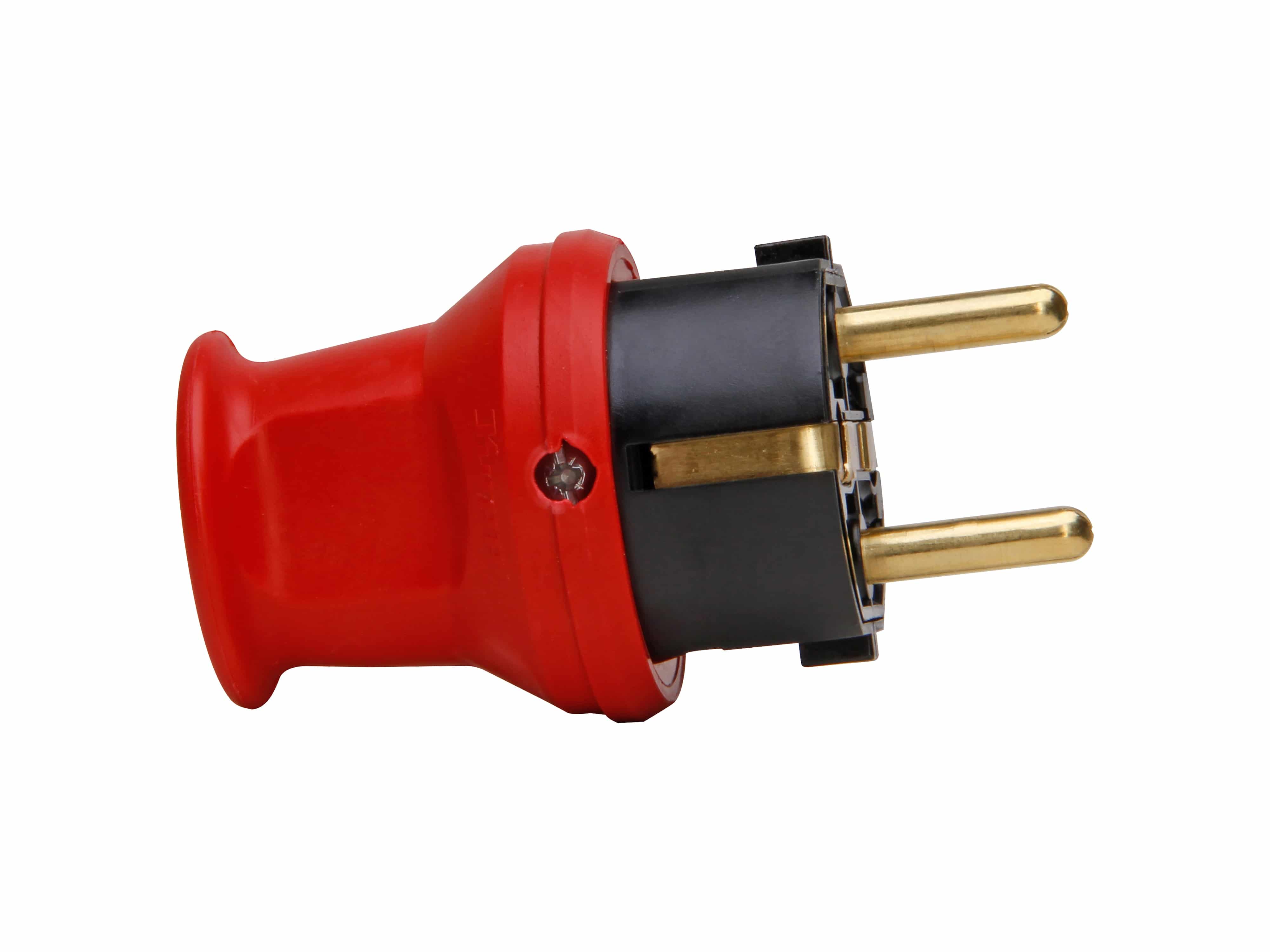 KOPP Schutzkontakt-Stecker 179712001 klein, mit Knickschutz, rot