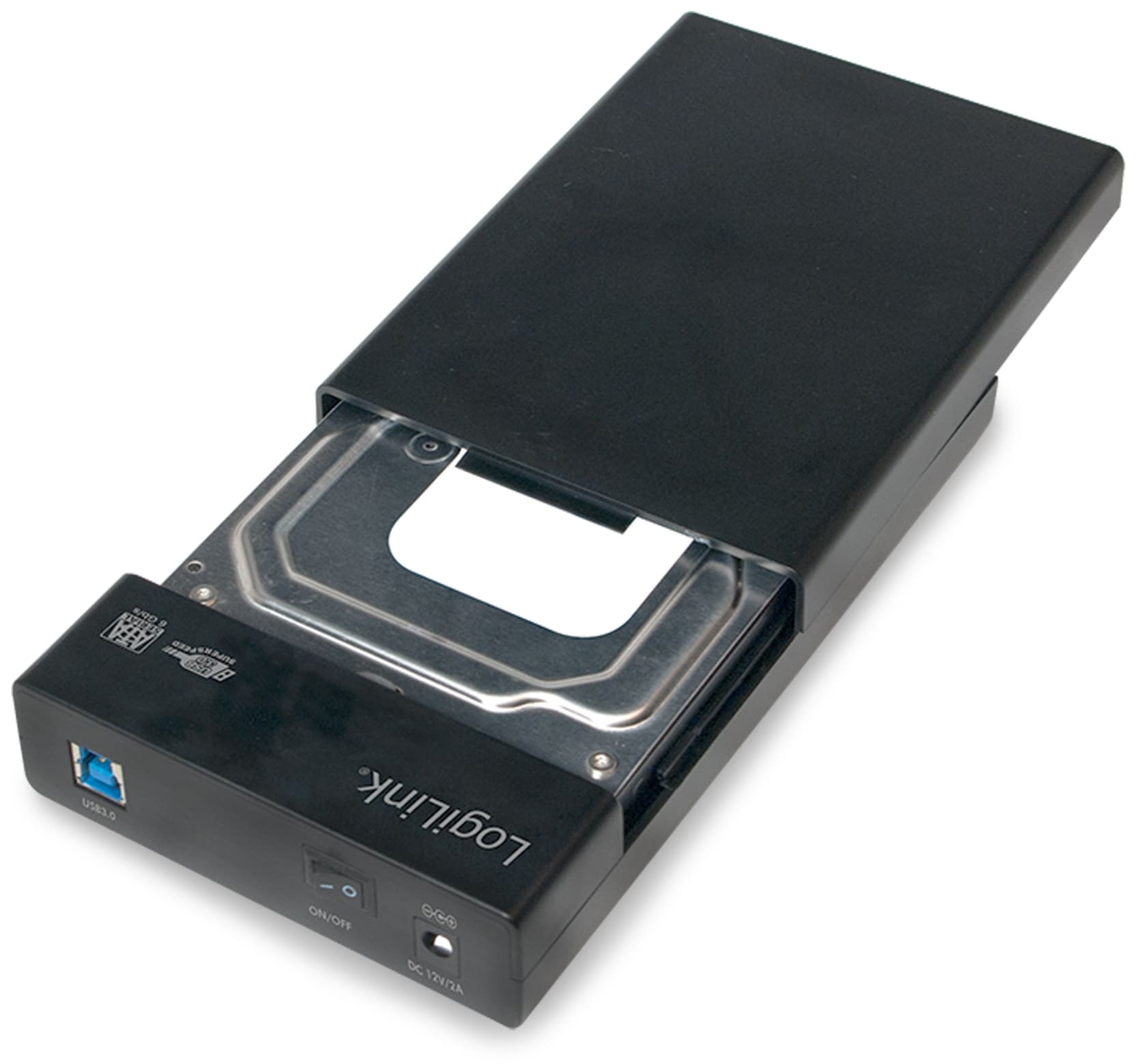 LOGILINK Festplattengehäuse UA0276, 8,9 cm (3,5"), USB 3.0, Schraubenloses Design