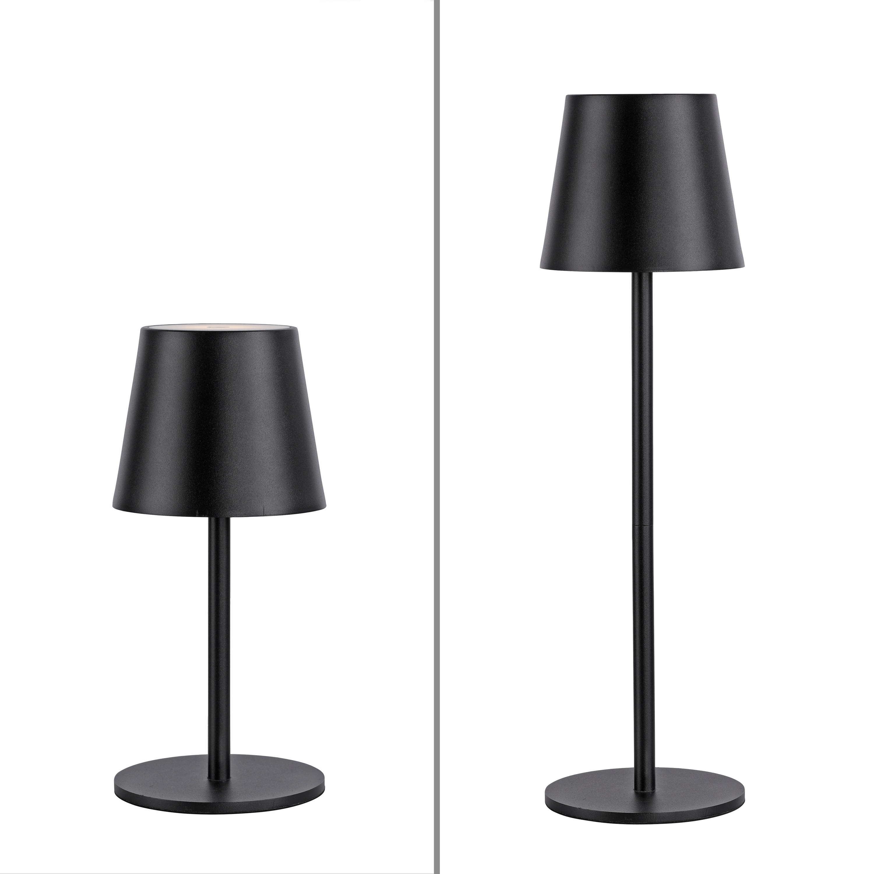 JUST LIGHT LED-Akku-Tischleuchte 19250-18 schwarz, 2,5 W, 320 lm, 3000 K, IP54