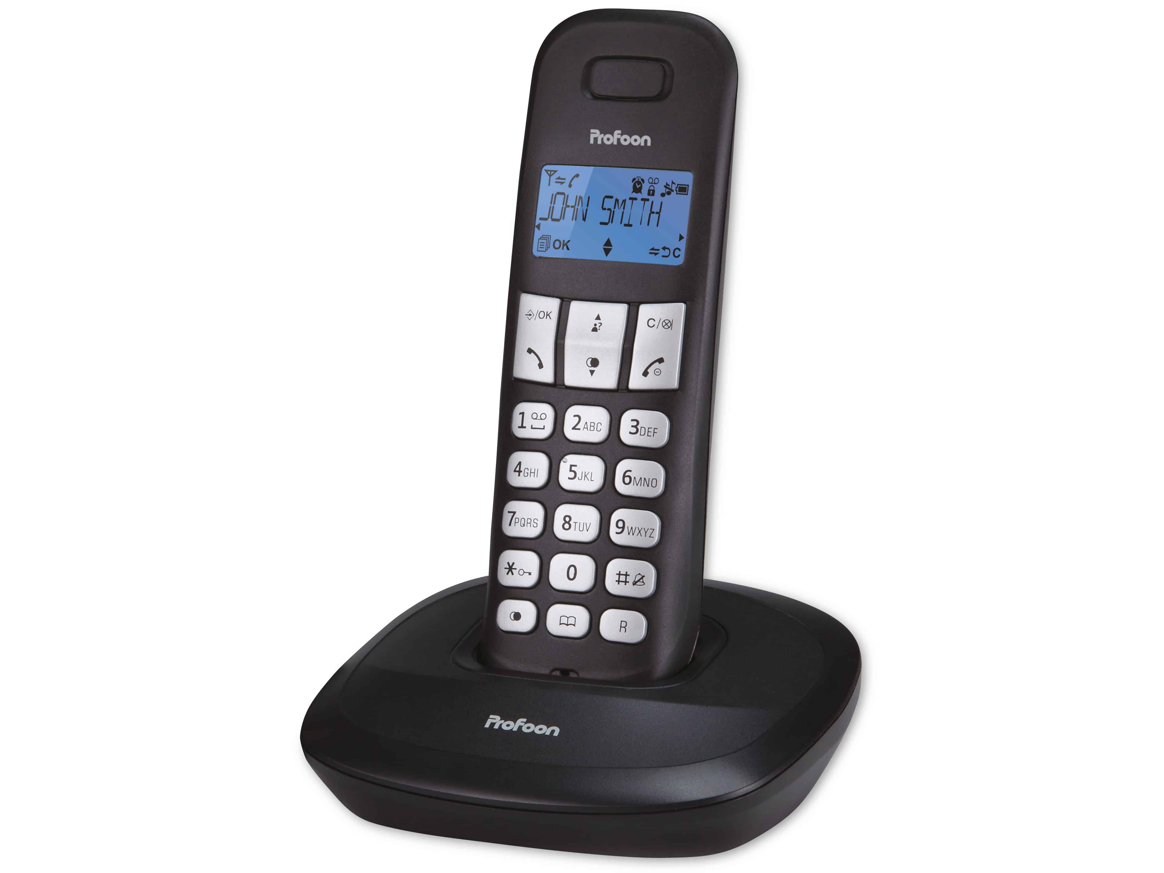 PROFOON DECT-Telefon PDX-1120, mit 2 Mobilteilen, schwarz