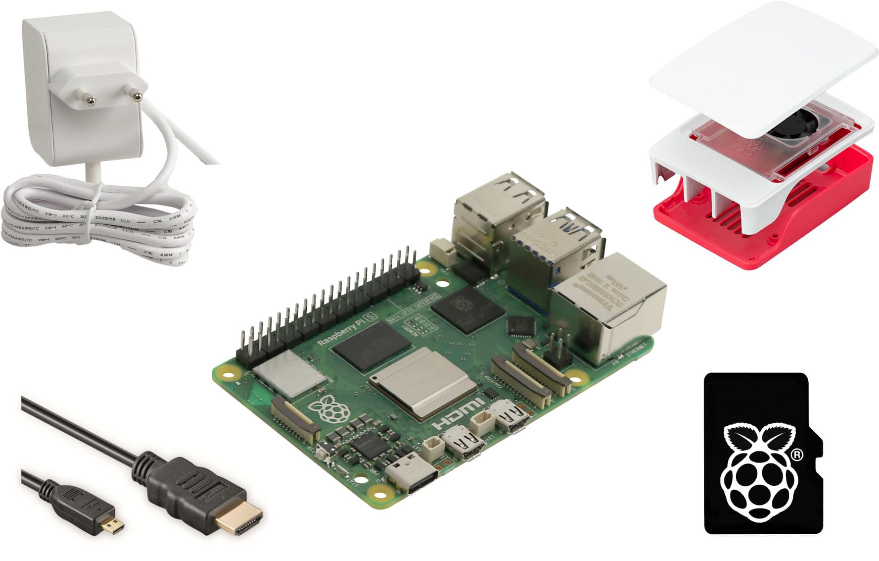 RASPBERRY PI 5 Starter-Set, 8 GB, weiß