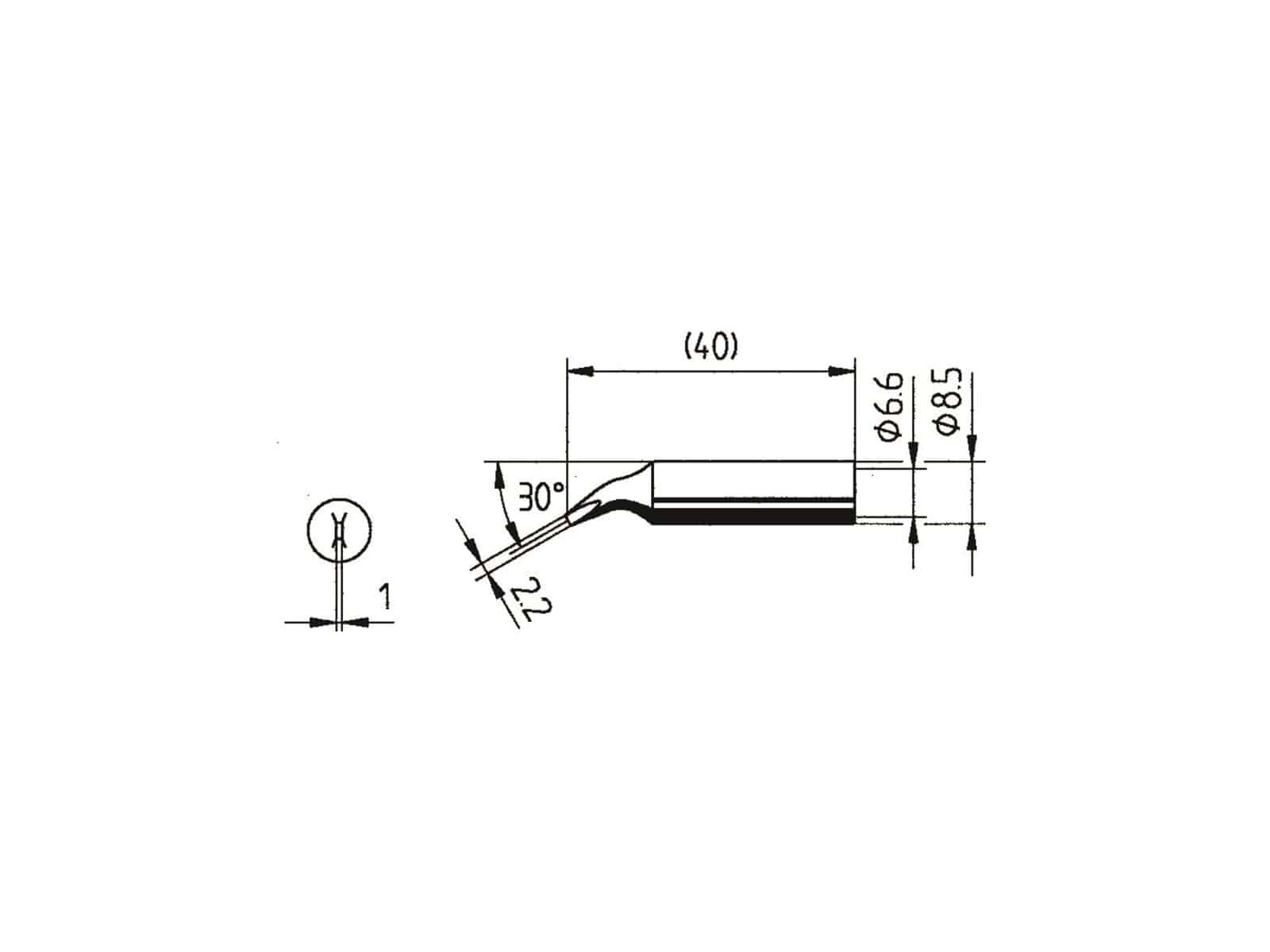 ERSA Lötspitze, 0842JD/SB, meißelförmig, gebogen, 2,20 mm