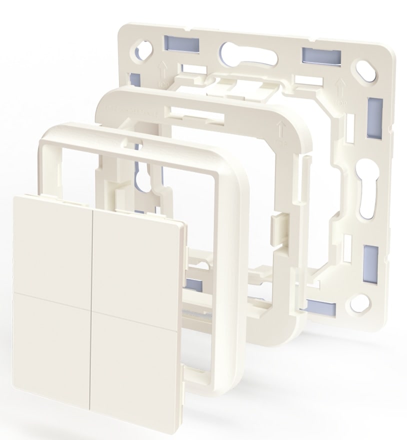 SHELLY Wandtaster-Adapter 232793 , 4-fach, weiß