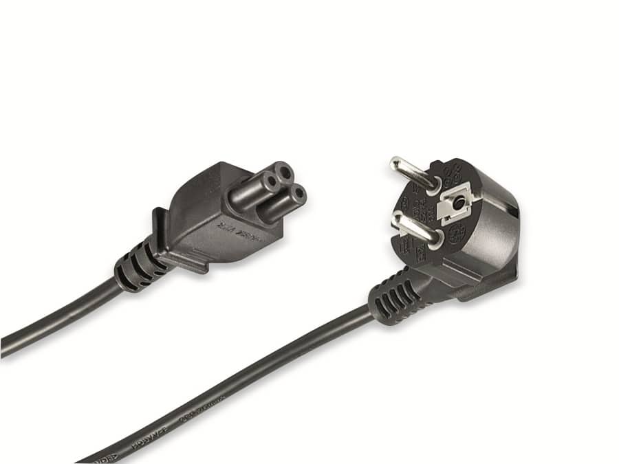 Netzkabel mit Kleeblatt-Stecker, 2 m, 90° Stecker