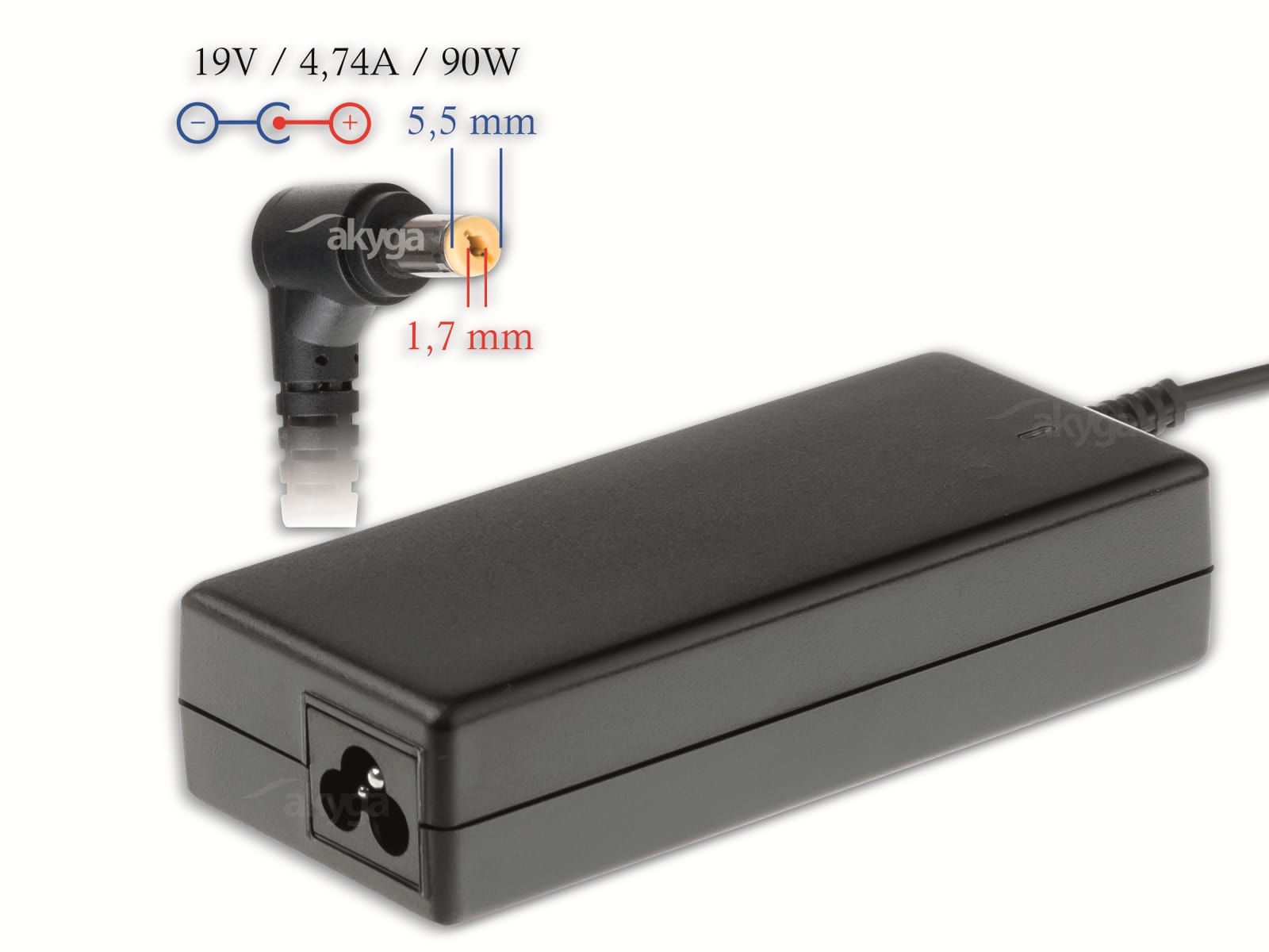 AKYGA Notebook-Netzteil AK-ND-12, 90 W, 19 V, 4,74 A