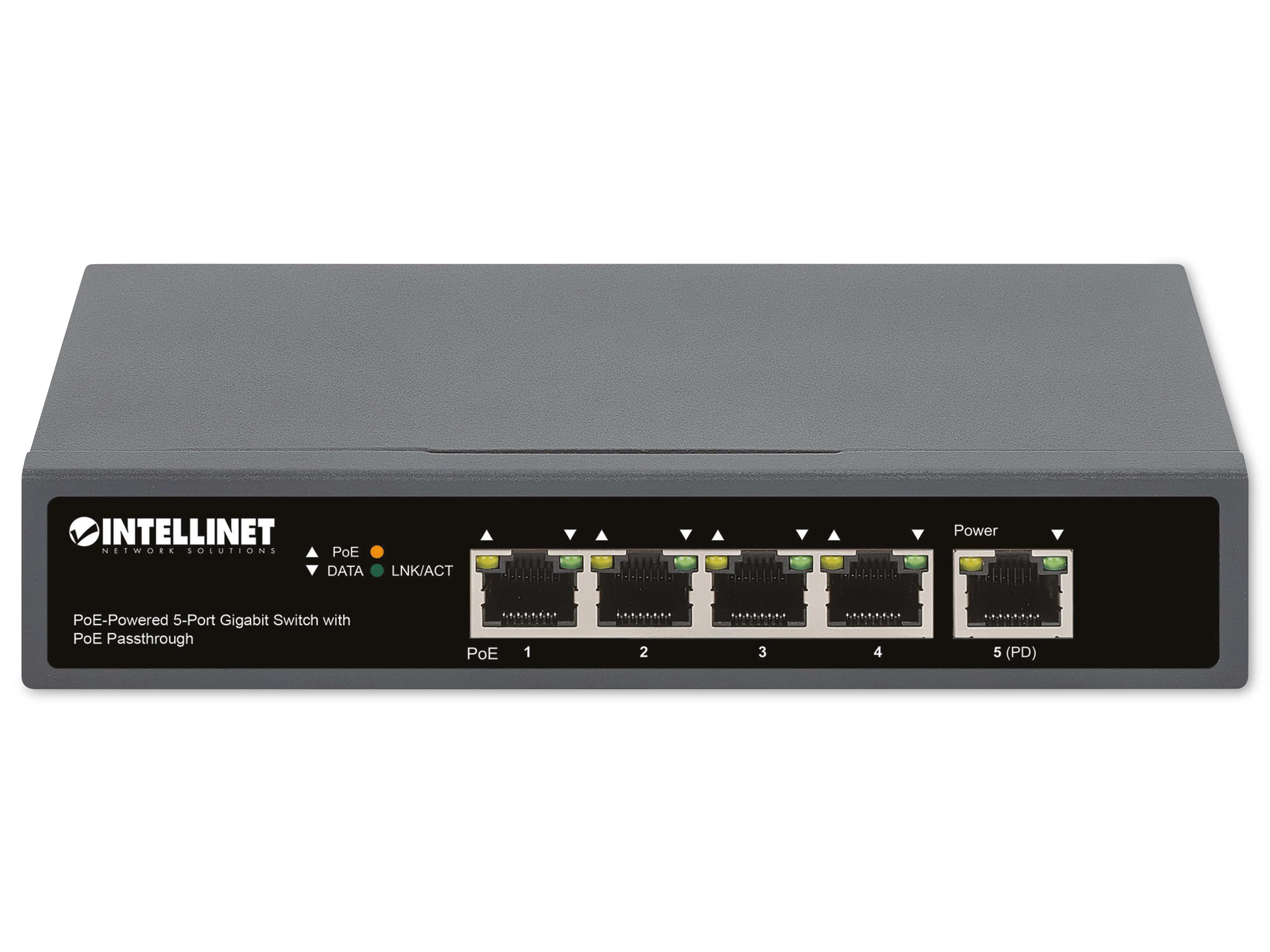 INTELLINET Gigabit Switch 561808 PoE-Powered 5-Port