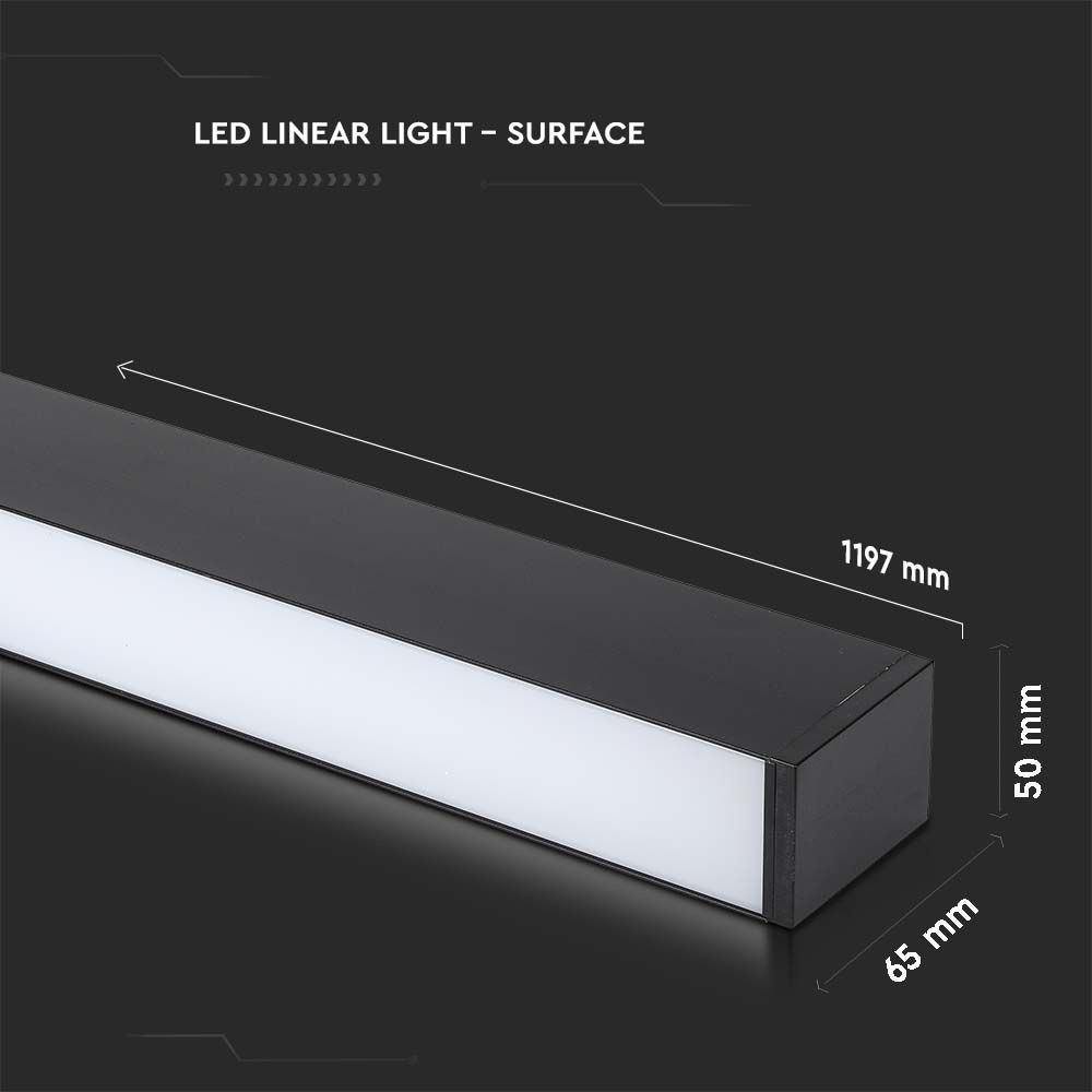 V-TAC LED-Deckenleuchte VT-7-46, EEK: F, 40 W, 3300 lm, 6400 K, schwarz