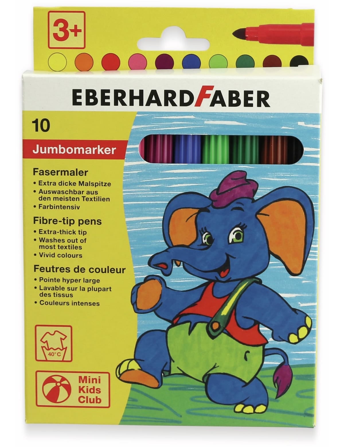 EBERHARD FABER Jumbomarker, auswaschbar, 10 Farben, 551210