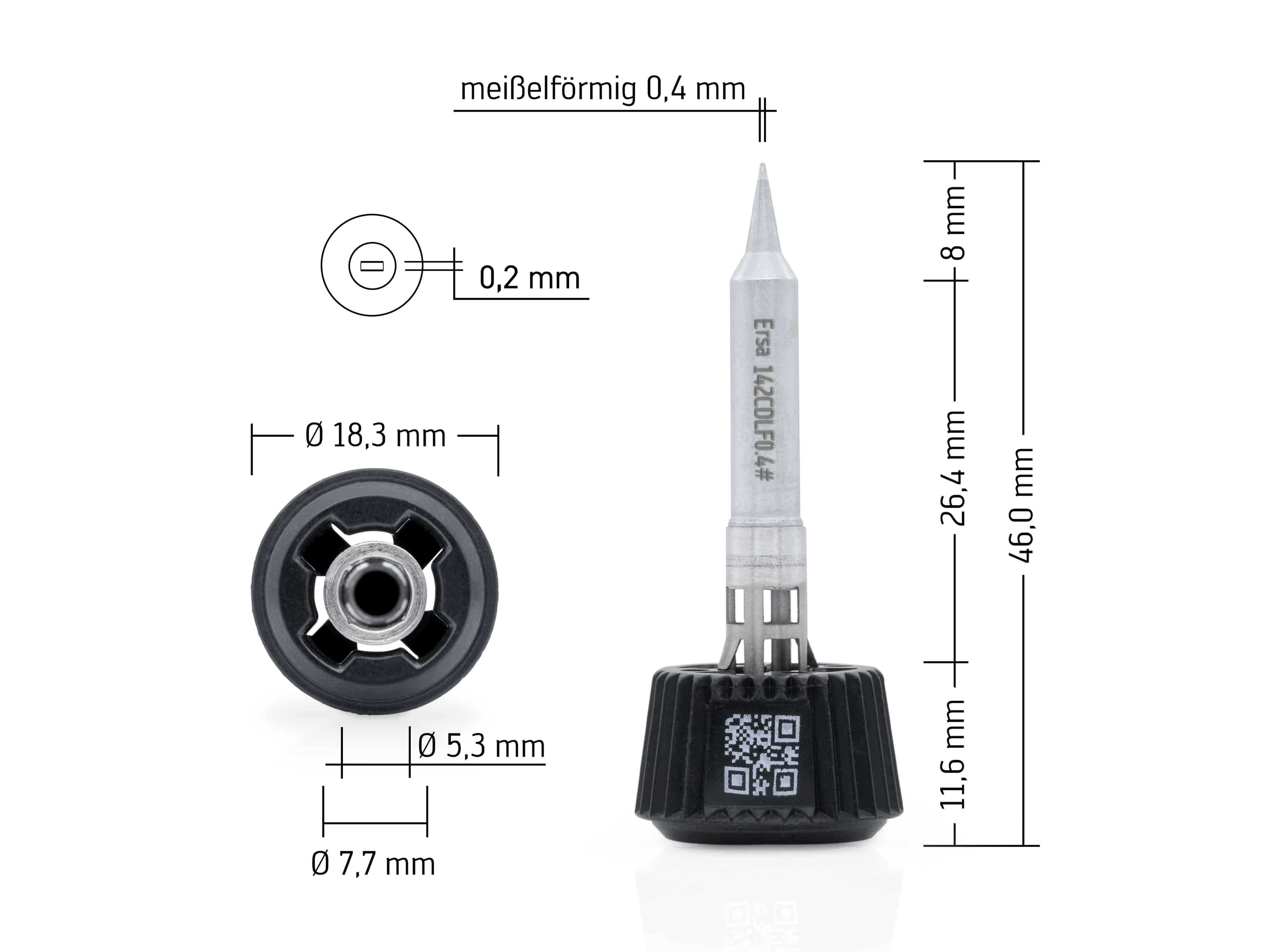 ERSA Lötspitze, 0142CDLF04/SB, meißelförmig, 0,4 mm